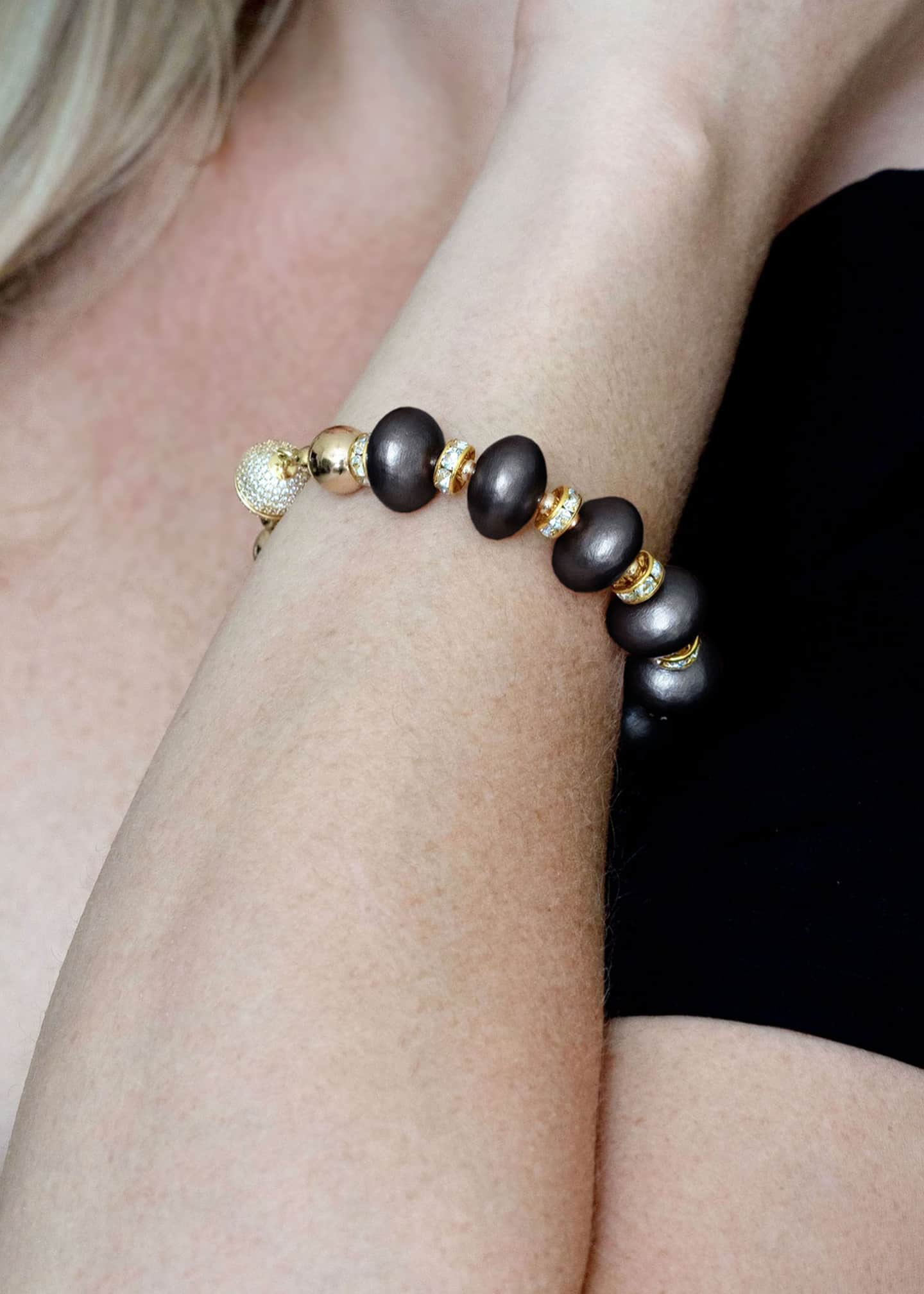 Saule Label Mika Black Coral Bracelet, 8.5"L Image 2 of 2
