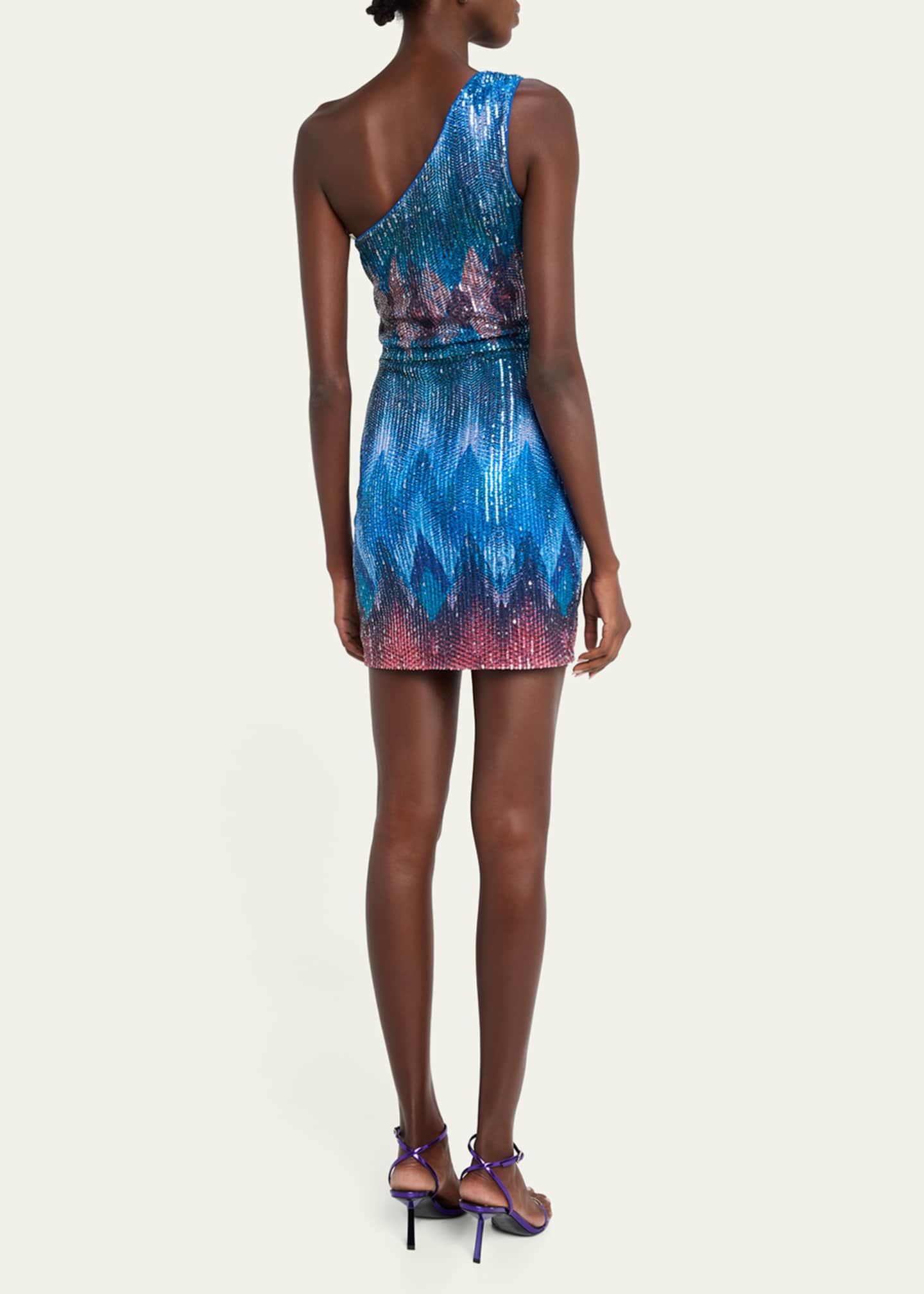 Ramy Brook Kathreen Embellished Chevron Mini Dress Image 3 of 5