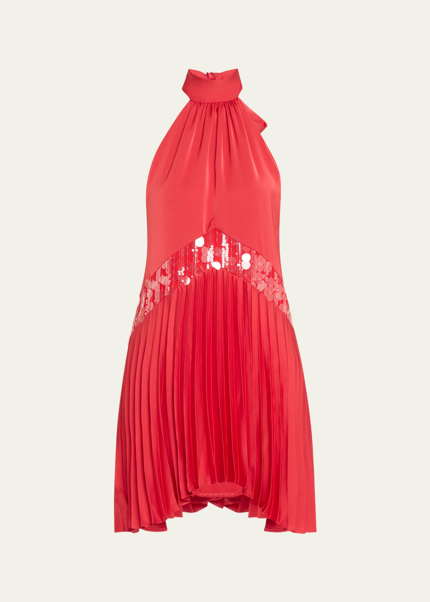 RAMY BROOK Women's Ellin Shimmer Velvet Halter Party Cocktail Mini Dress