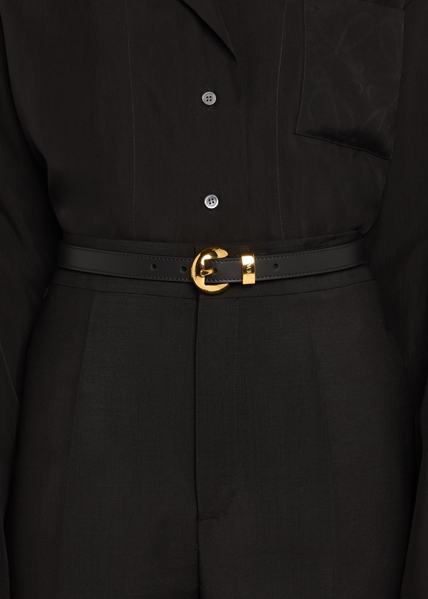 Loewe Pebble Leather Skinny Belt Image 2 of 3