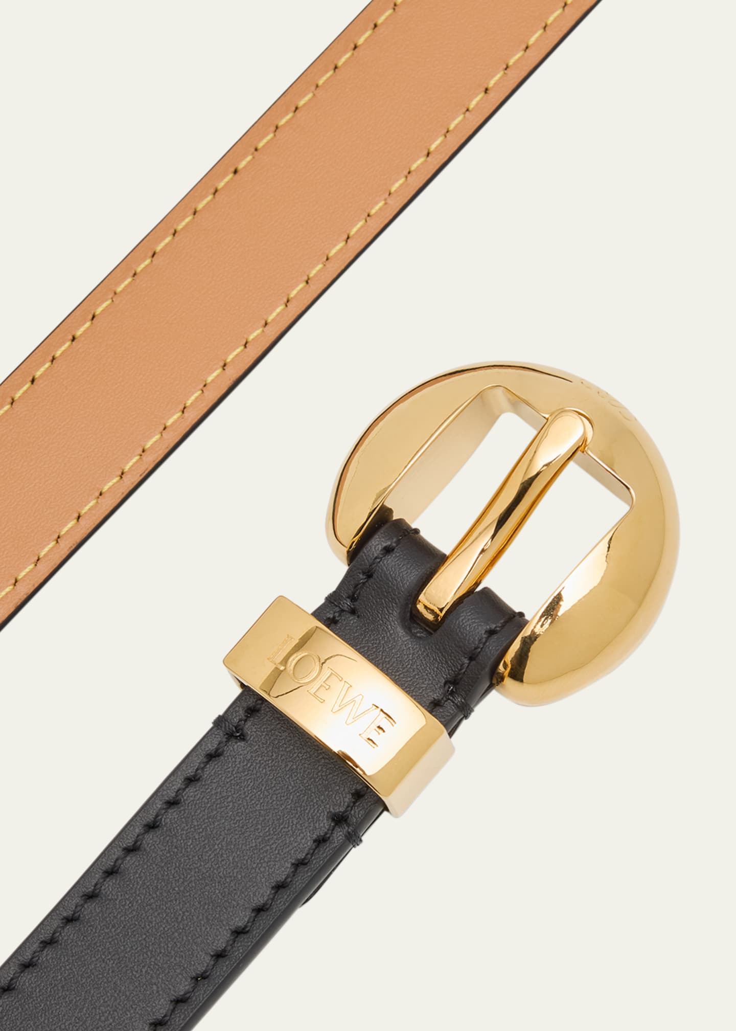 Loewe Pebble Leather Skinny Belt Image 3 of 3