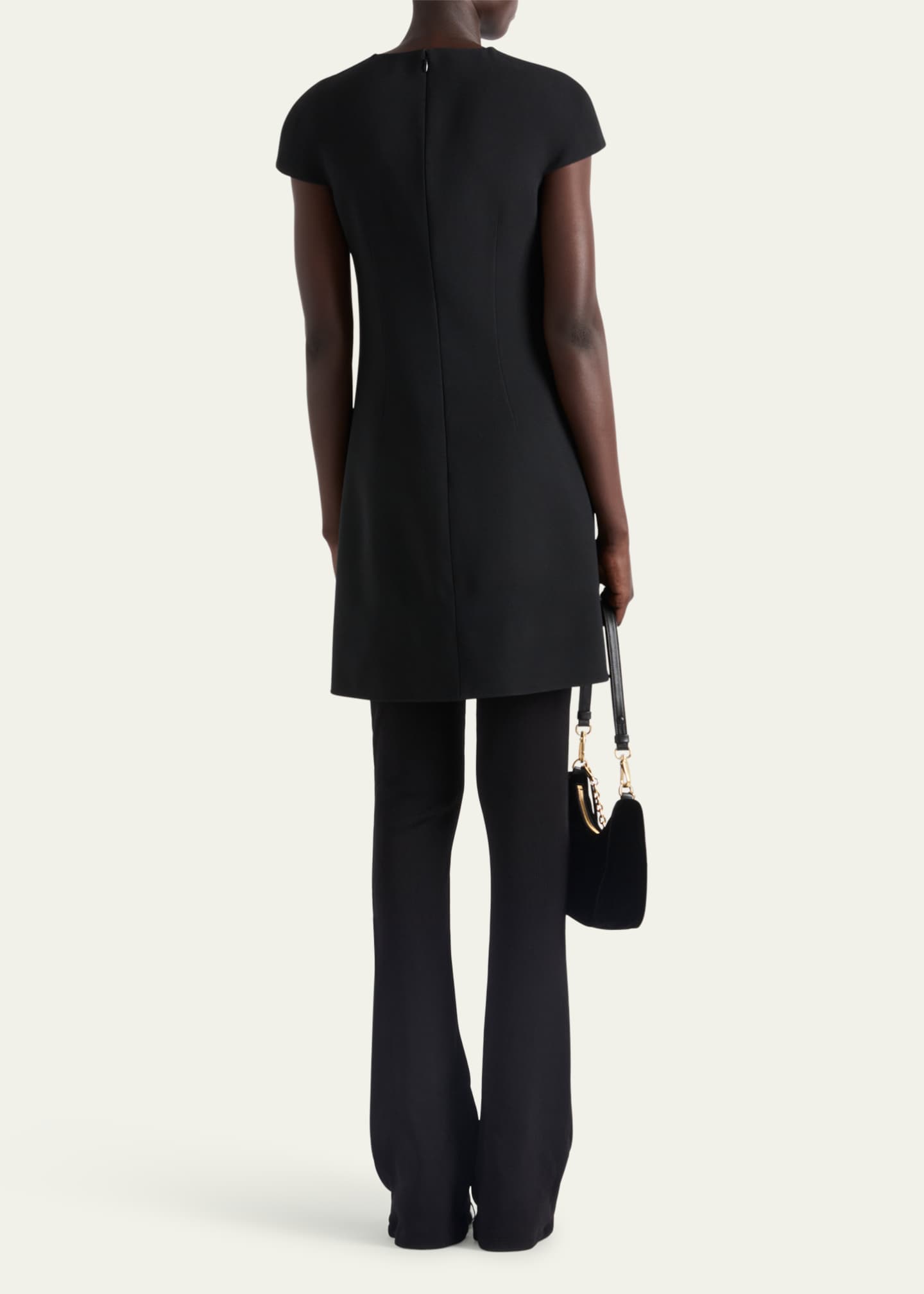 Prada Bow Sable A-Line Mini Dress Image 3 of 4