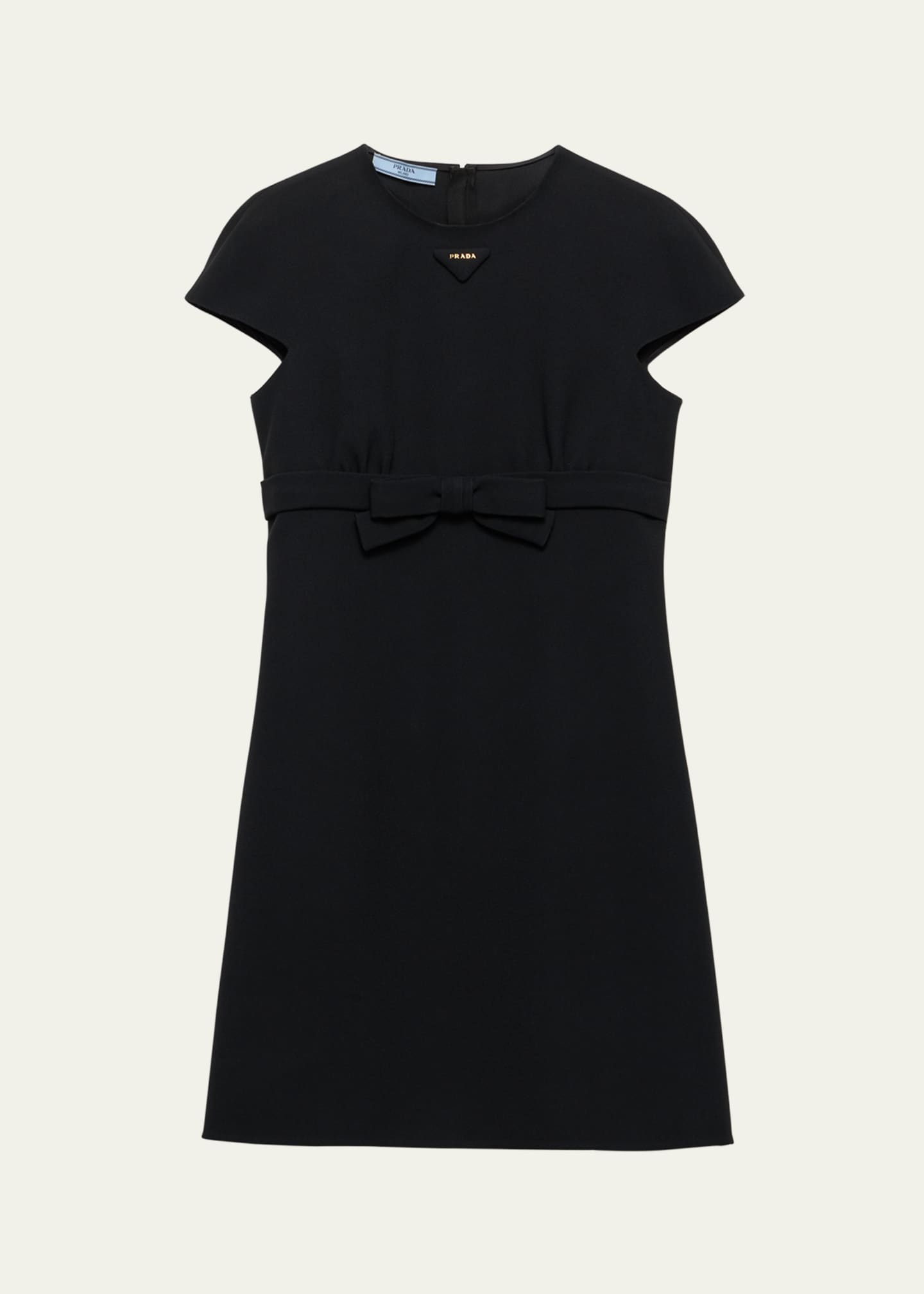 Prada Bow Sable A-Line Mini Dress Image 1 of 4