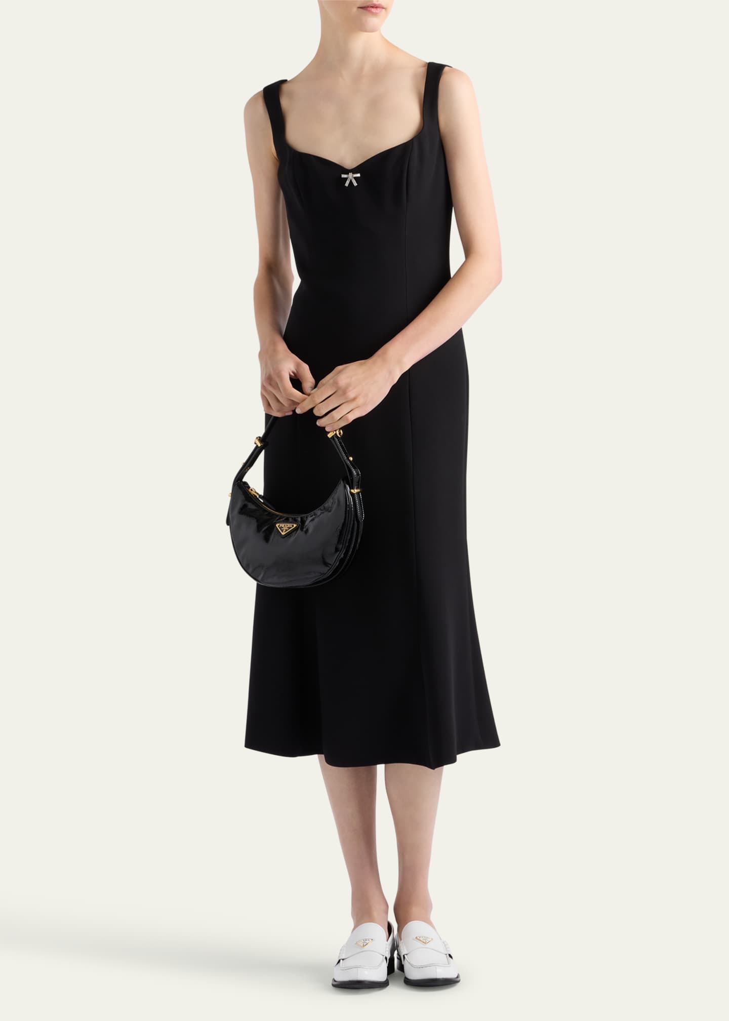 Prada Bow Cady Midi Dress Image 2 of 3