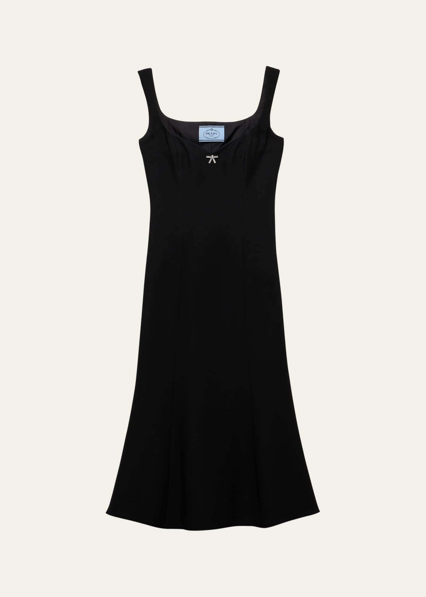 Prada Bow Cady Midi Dress Image 1 of 3