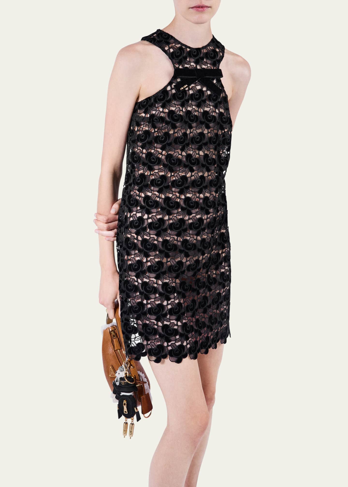 Prada Lace Scallop Mini Dress Image 4 of 4