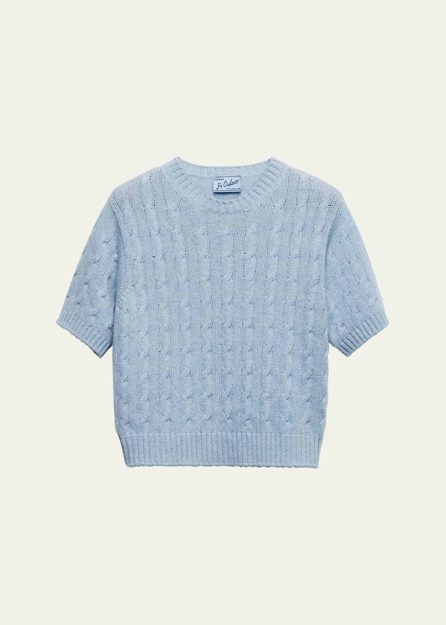Prada Boxy Cable Cashmere Sweater - Bergdorf Goodman