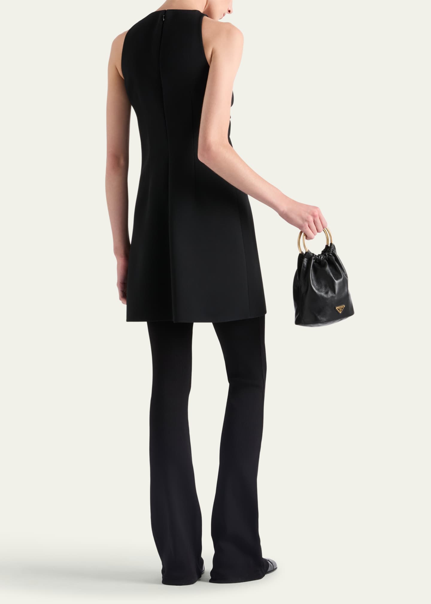 Prada Bow Jeweled Button Mini Dress Image 3 of 5