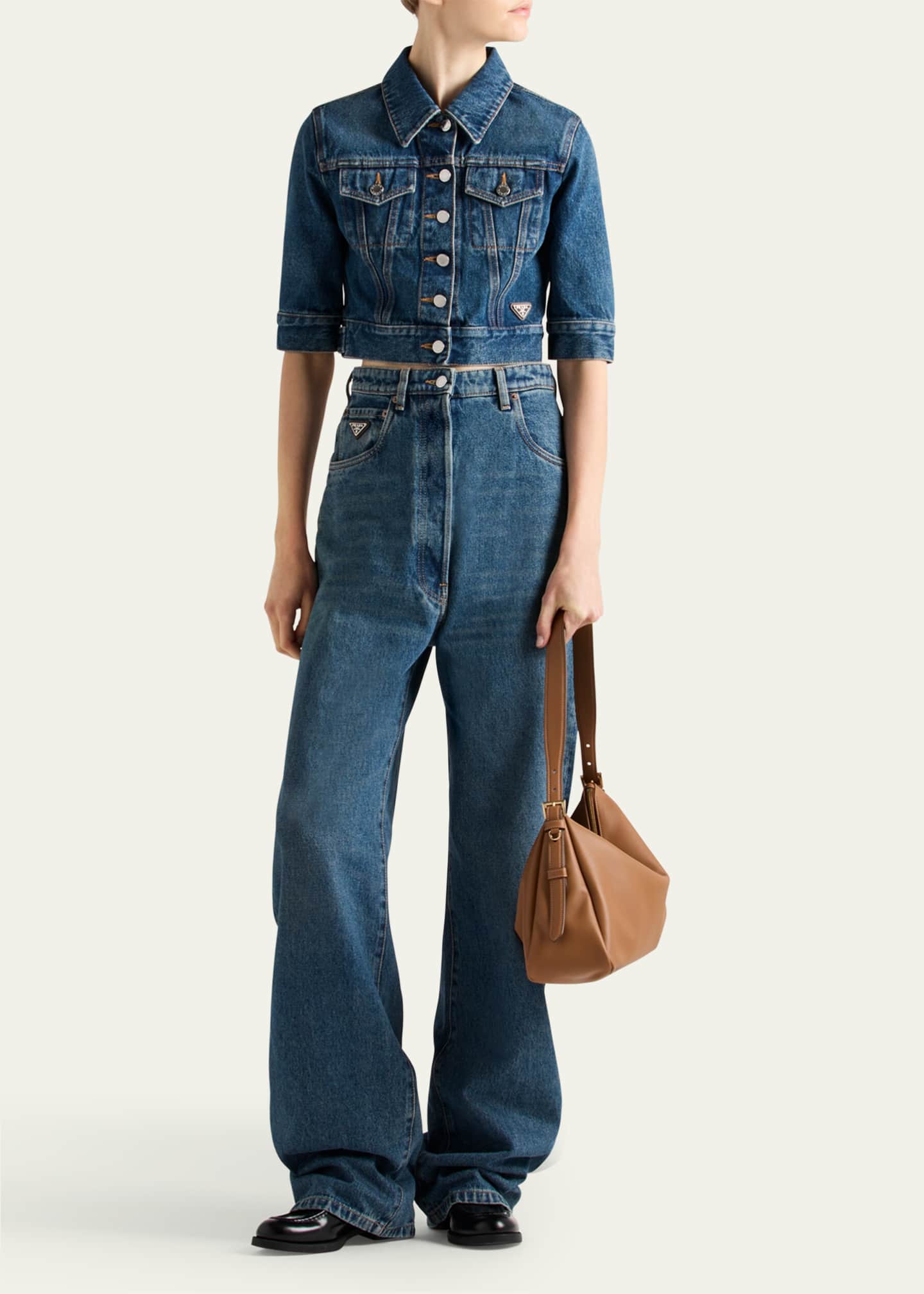 Prada High Waisted Denim Pants Image 2 of 3