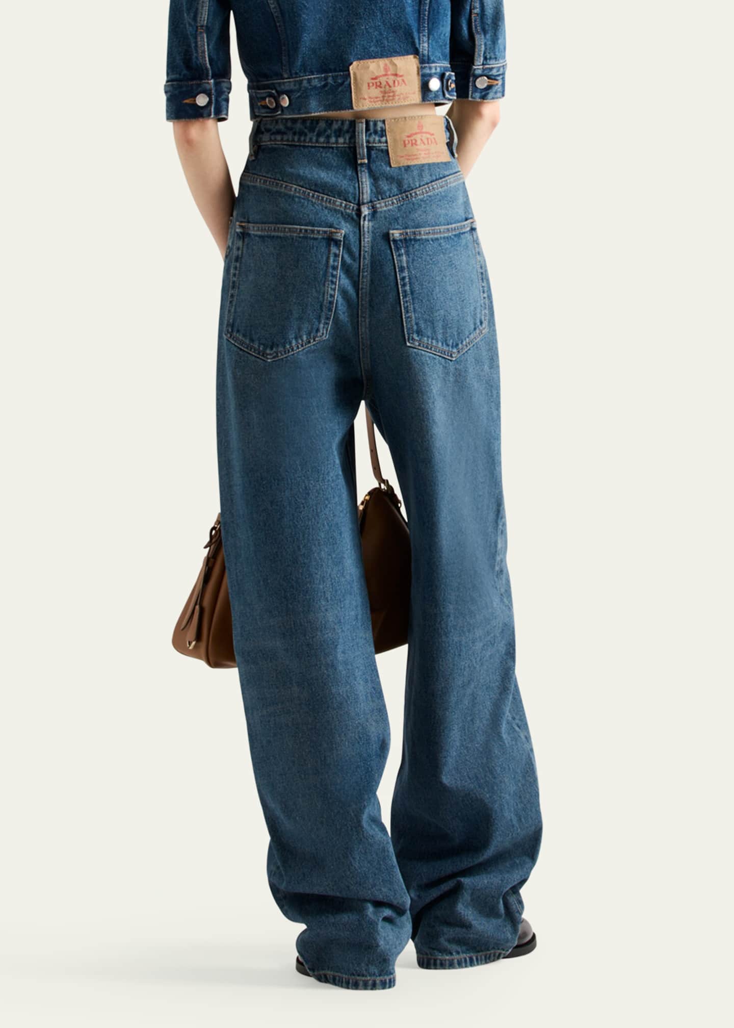 Prada High Waisted Denim Pants Image 3 of 3