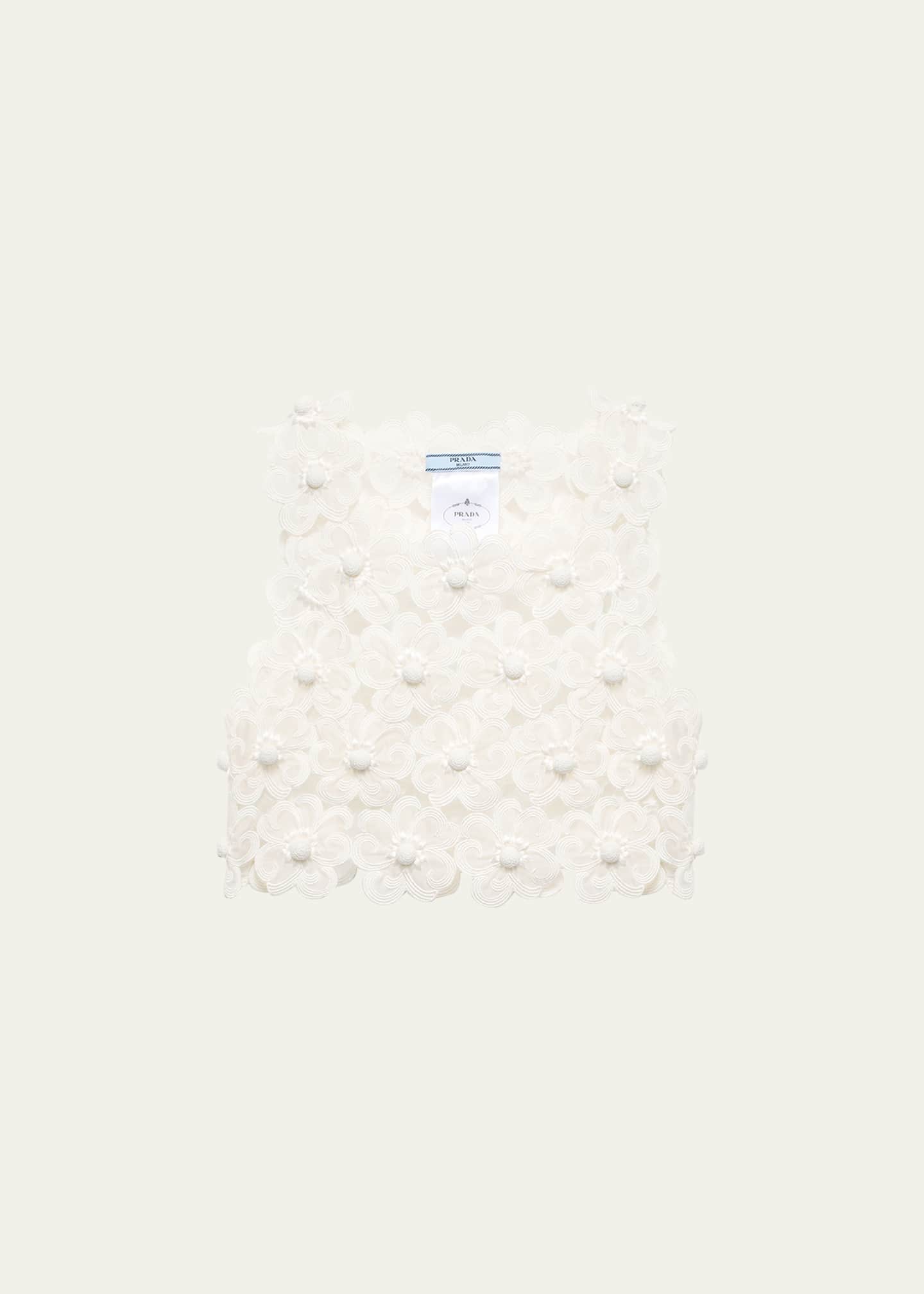 Prada Floral Embroidered Crop Top Image 1 of 3