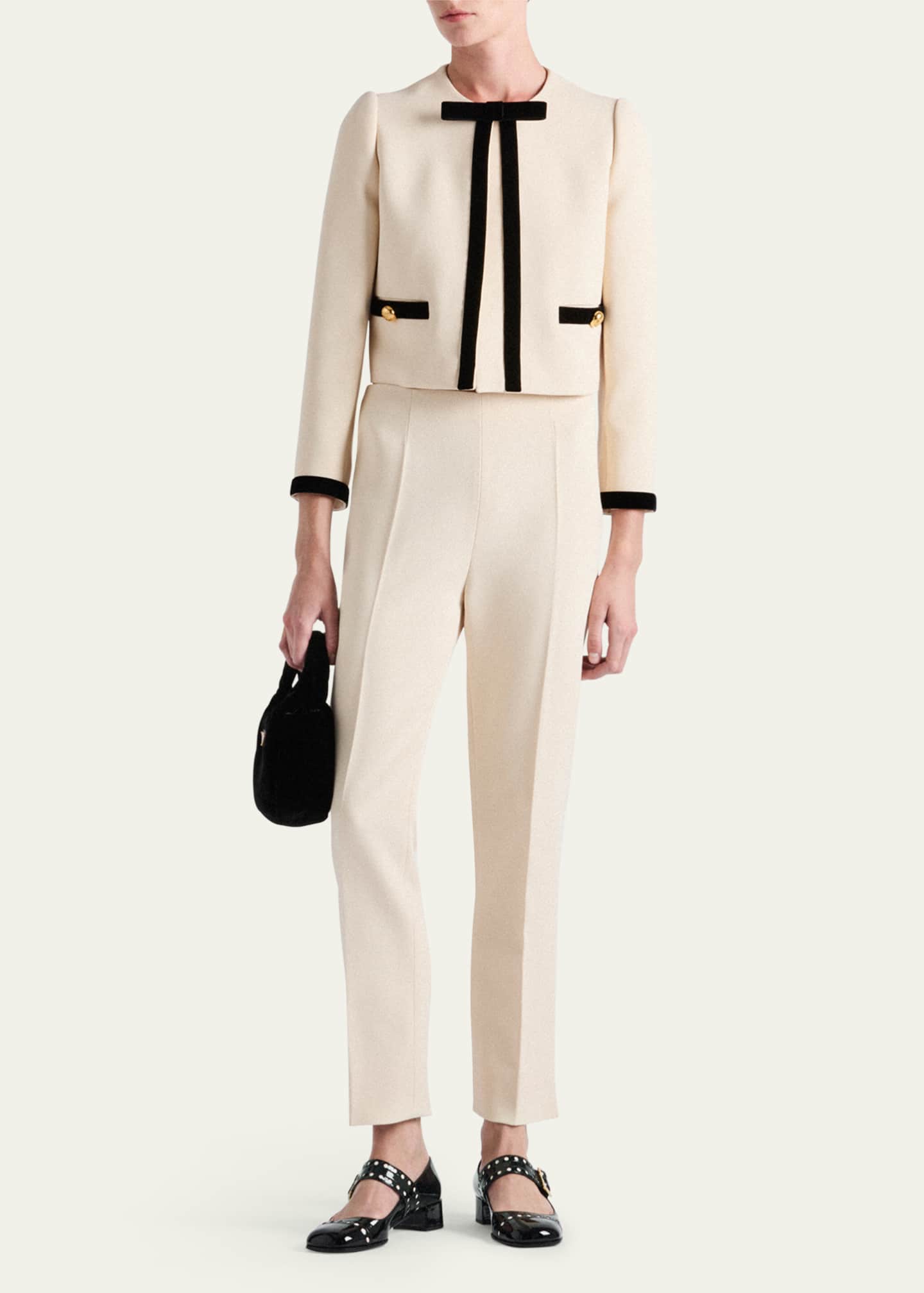 Prada Straight Leg Sable Compact Pants Image 2 of 4