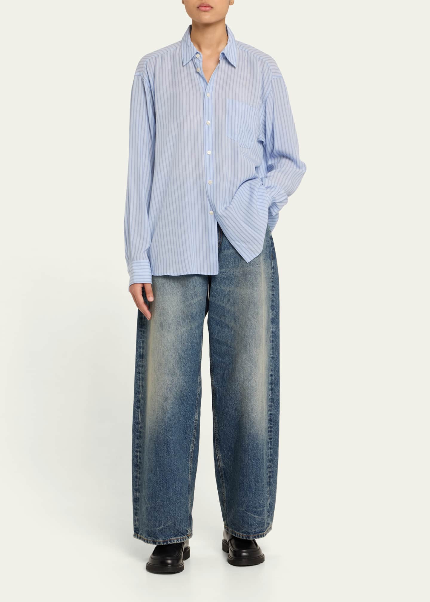 6397 Stripe Button-Front Shirt Image 2 of 5