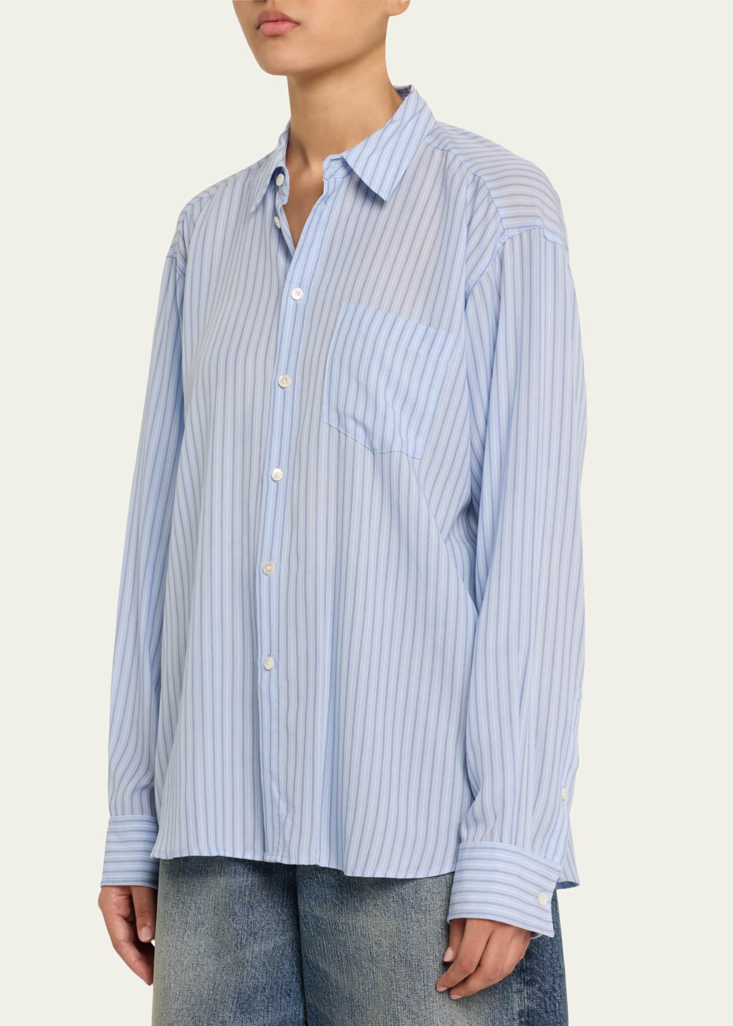 6397 Stripe Button-Front Shirt Image 4 of 5