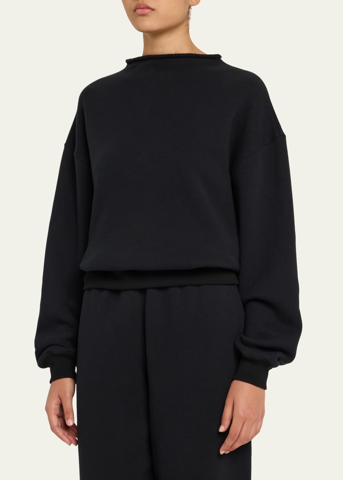 Rolled Neck Sweatshirt - Thumbnail 4