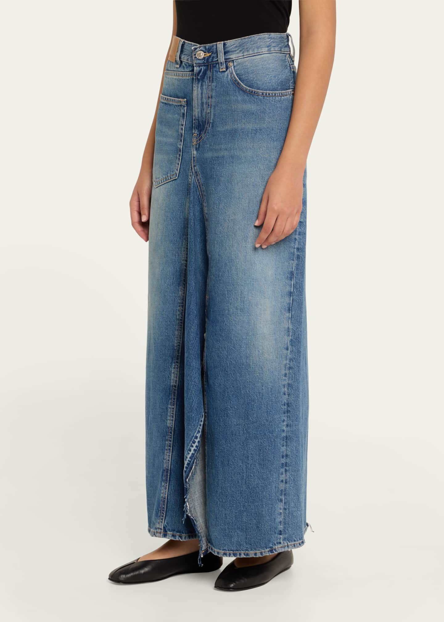 6397 Deconstructed Denim Maxi Skirt - Bergdorf Goodman