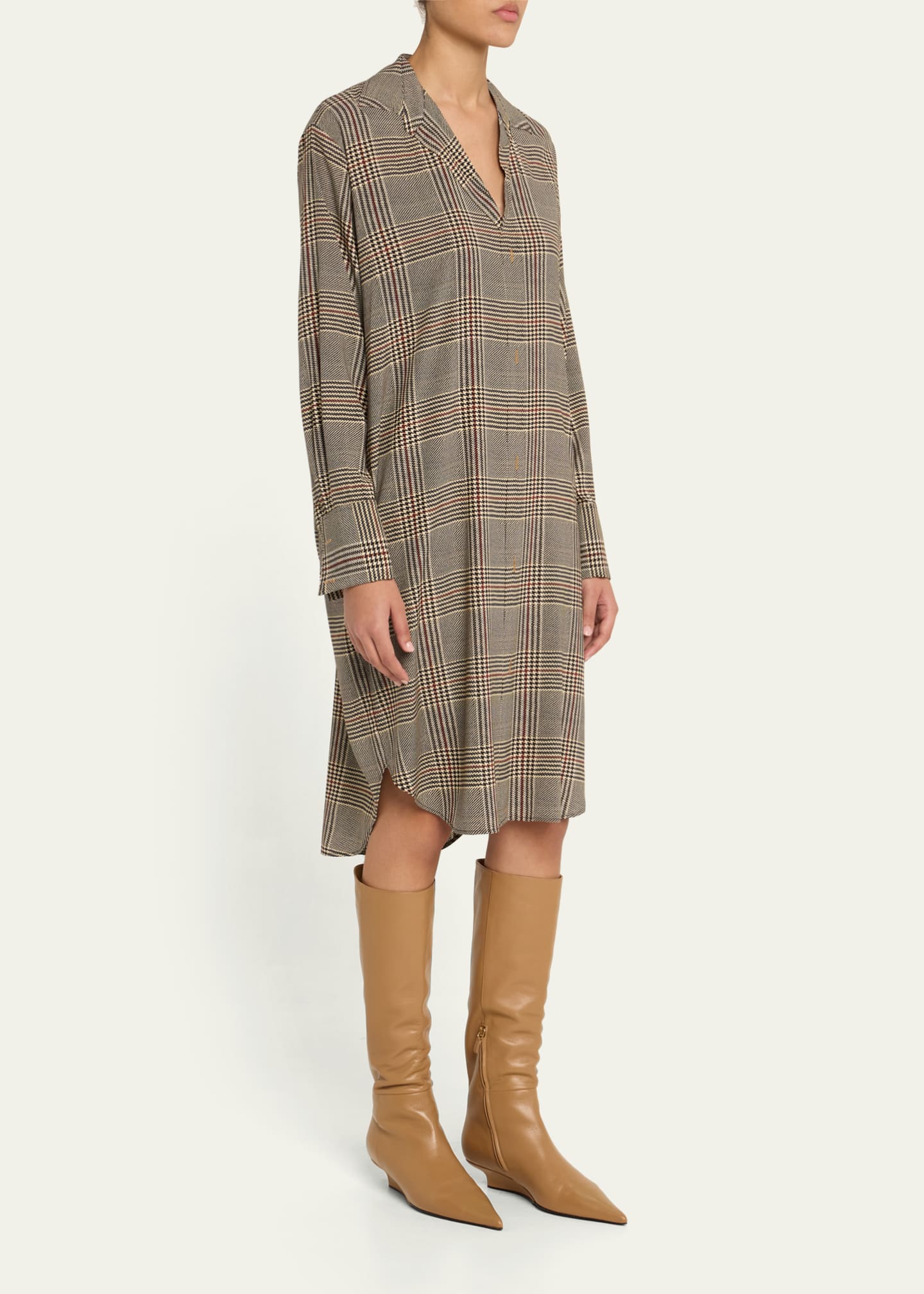 Plaid Shirtdress - Thumbnail 4