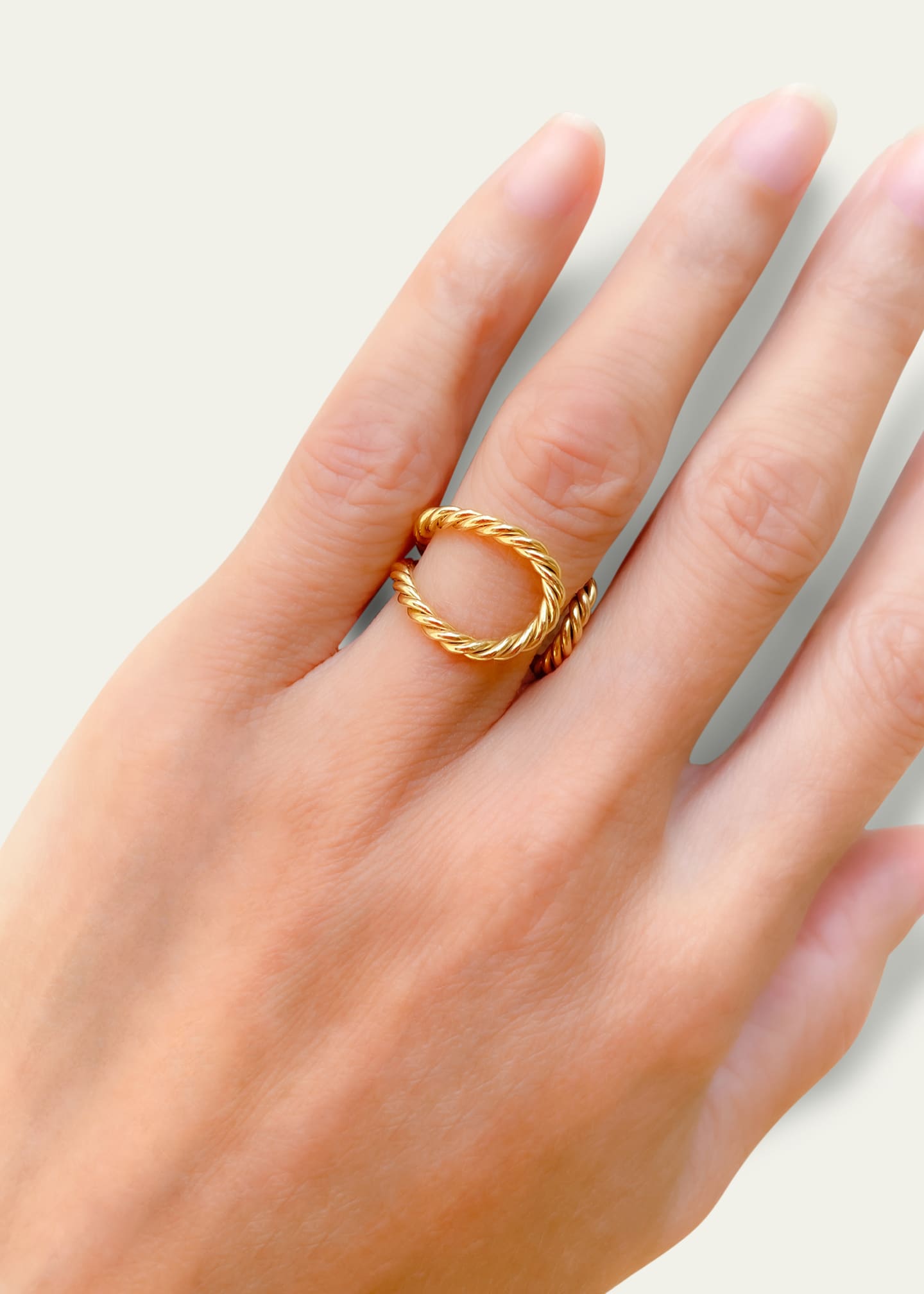 Haute Victoire 18K Yellow Gold Open Shank Twisted Ring Image 2 of 2
