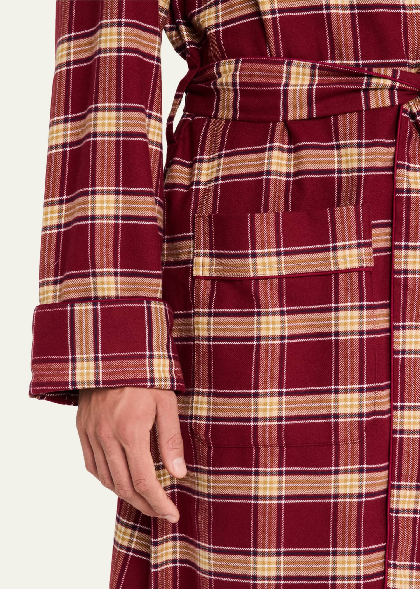 Derek Rose Men's Kelburn 48 Flannel Robe Image 5 of 5