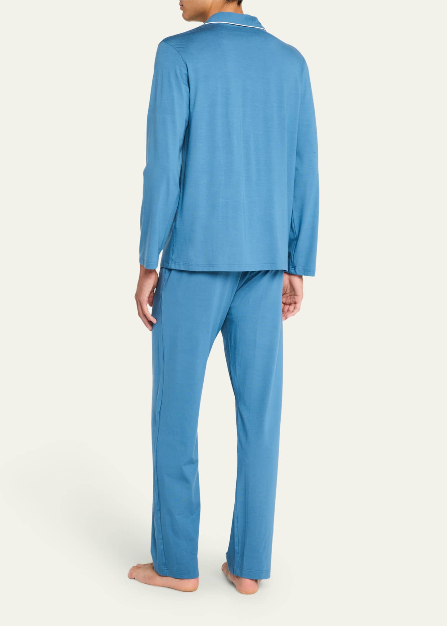 Derek Rose Men's Basel 18 Modal Long Pajama Set Image 3 of 5