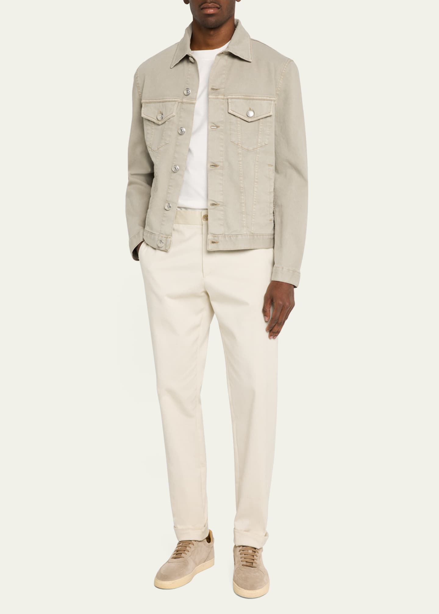 Brunello Cucinelli Men's Dyed Denim Trucker Jacket Image 2 of 5