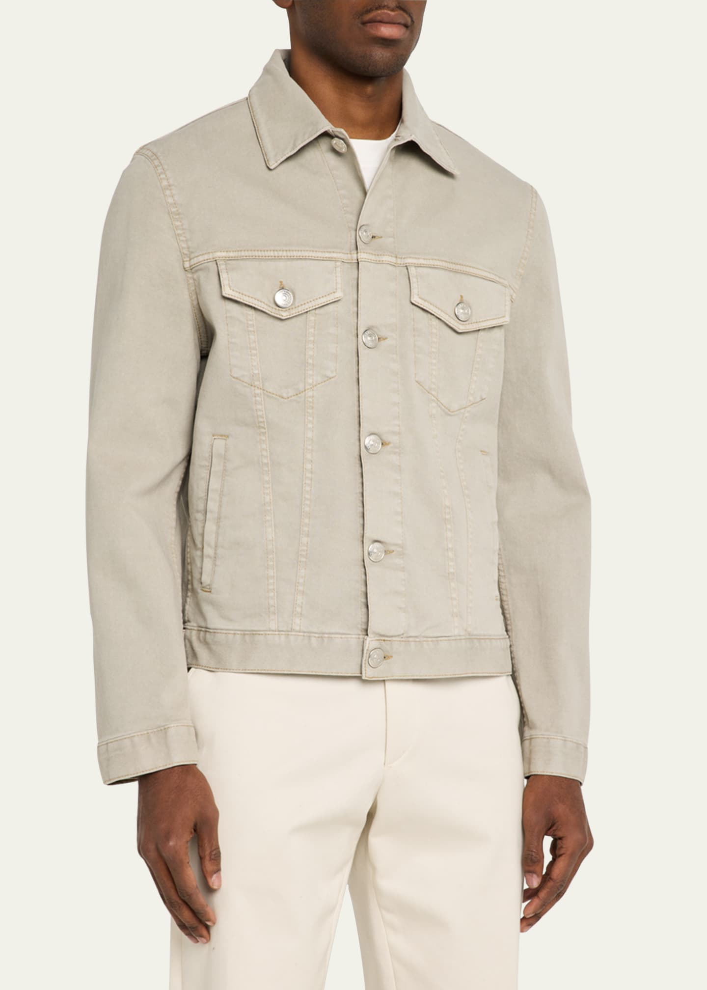 Brunello Cucinelli Men's Dyed Denim Trucker Jacket Image 4 of 5