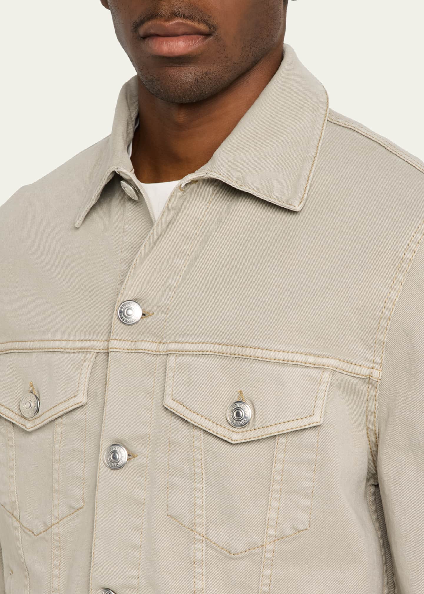 Brunello Cucinelli Men's Dyed Denim Trucker Jacket Image 5 of 5