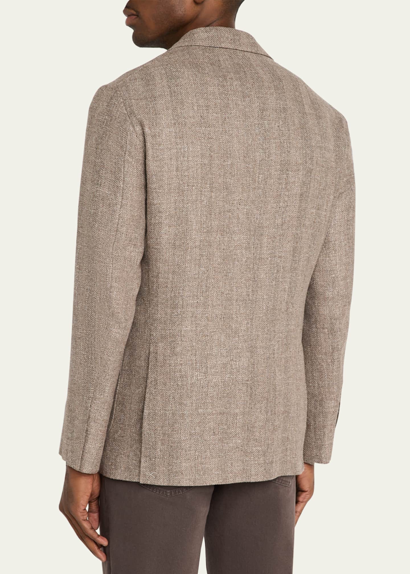 Brunello Cucinelli Men's Textured Chevron Sport Jacket Image 3 of 6
