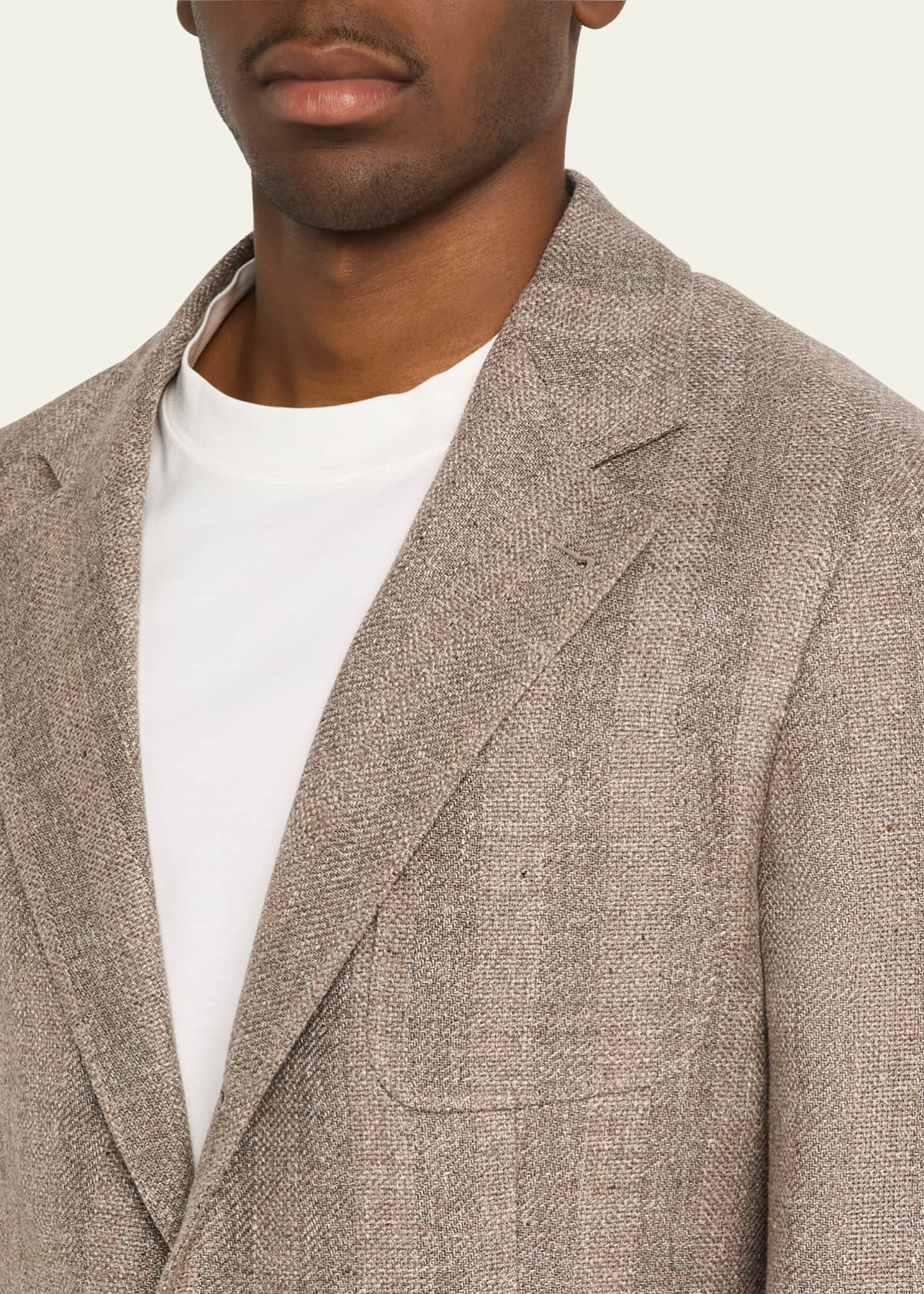 Brunello Cucinelli Men's Textured Chevron Sport Jacket Image 5 of 6