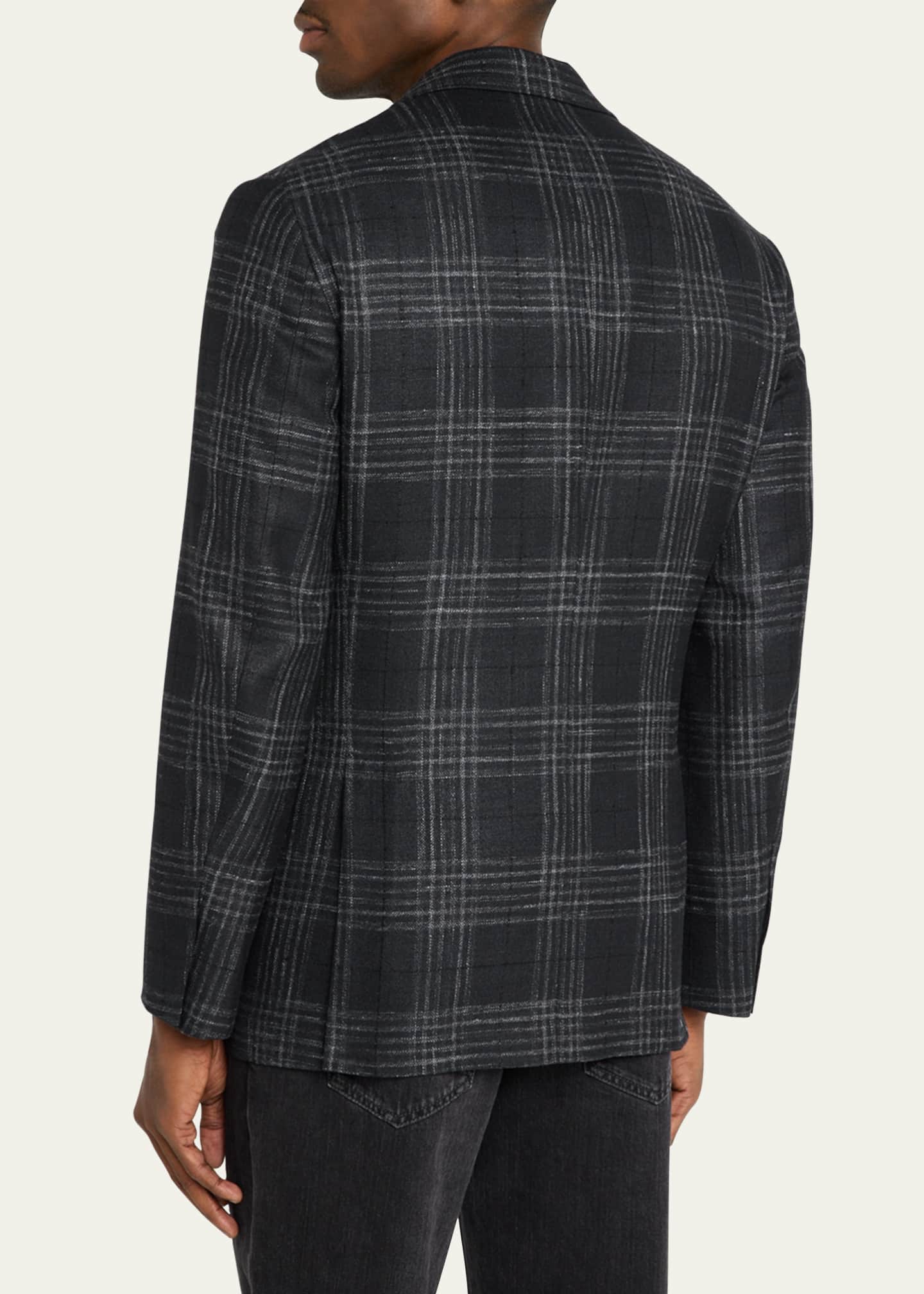 Brunello Cucinelli Men's Madras Plaid Sport Jacket Image 3 of 6