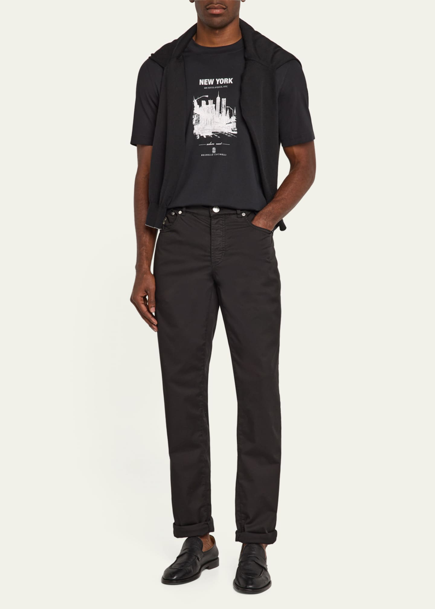 Brunello Cucinelli Men's Casa New York Graphic T-Shirt Image 2 of 5