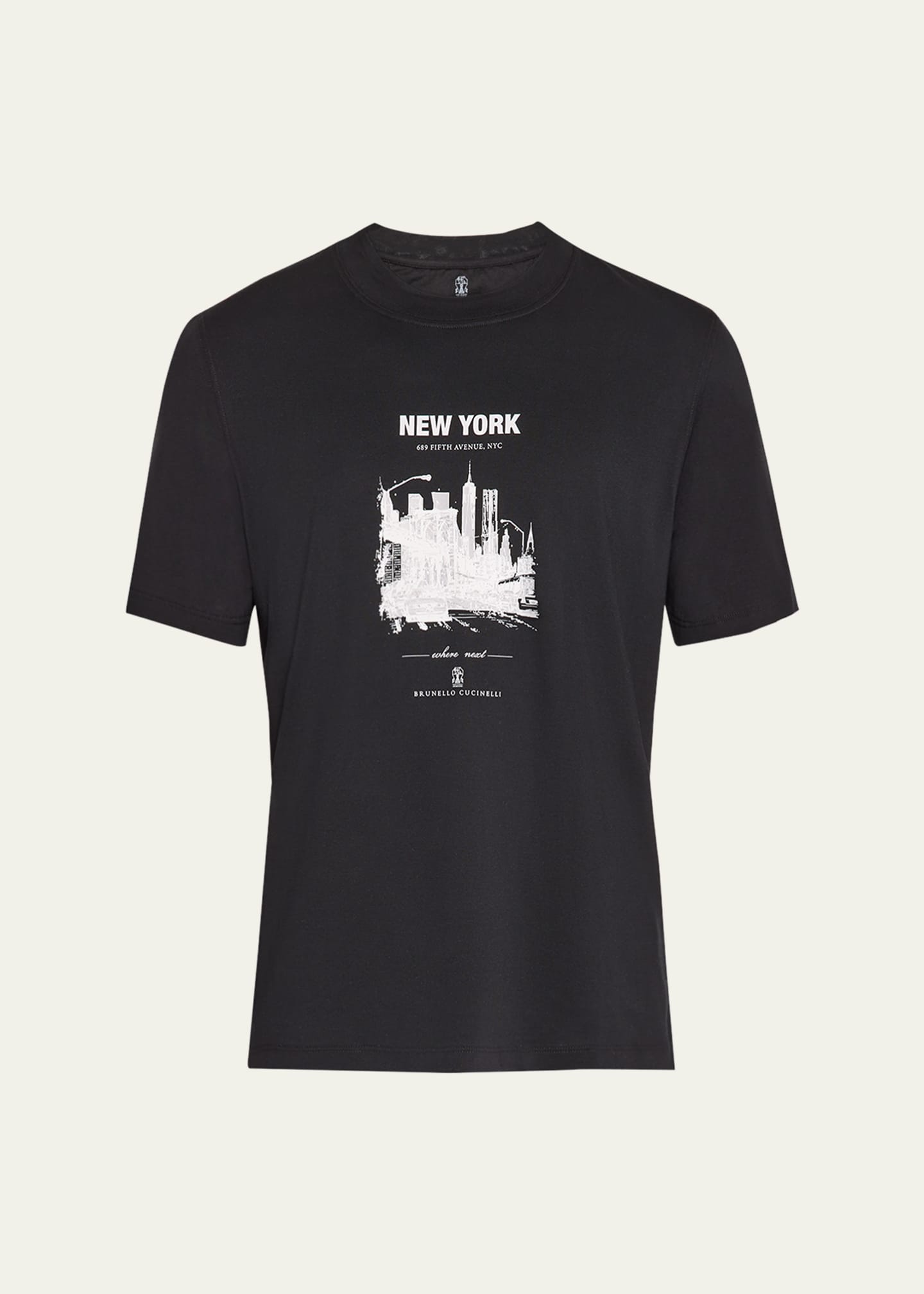 Brunello Cucinelli Men's Casa New York Graphic T-Shirt Image 1 of 5