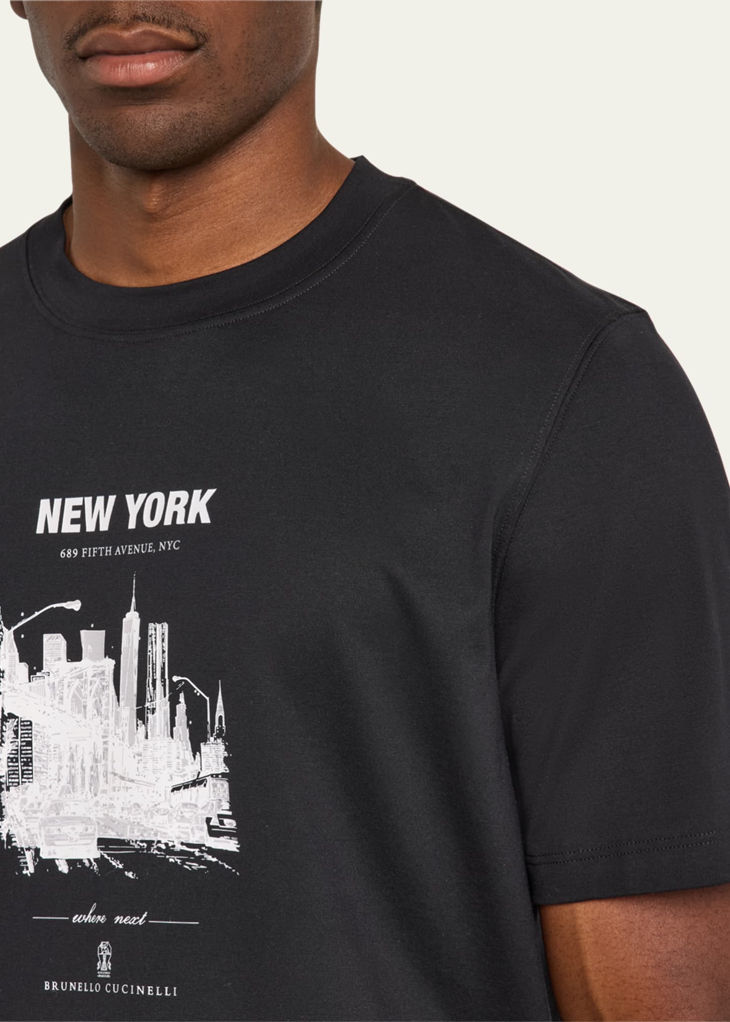 Brunello Cucinelli Men's Casa New York Graphic T-Shirt Image 5 of 5