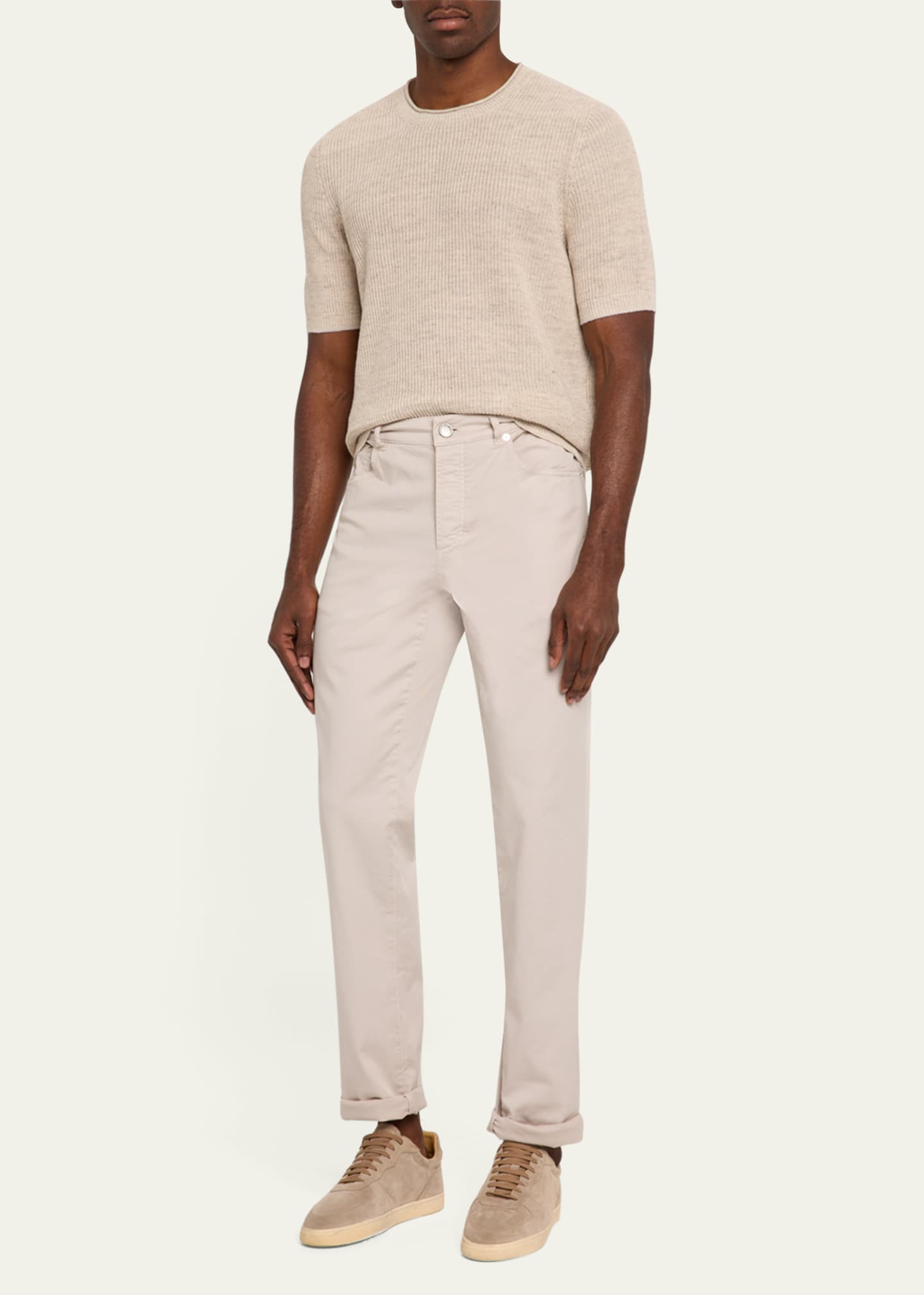 Brunello Cucinelli Men's Slim Five-Pocket Pants Image 2 of 5