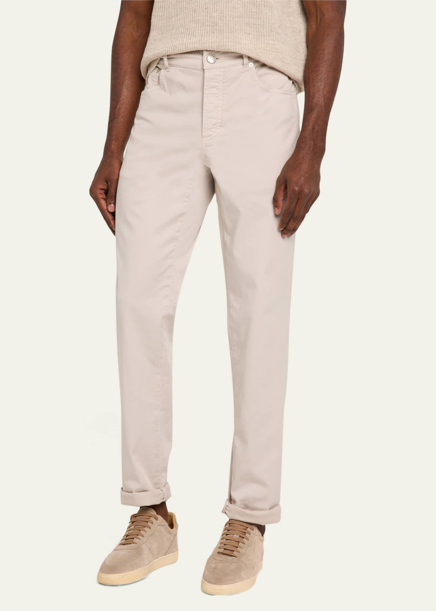 Brunello Cucinelli Men's Slim Five-Pocket Pants Image 4 of 5