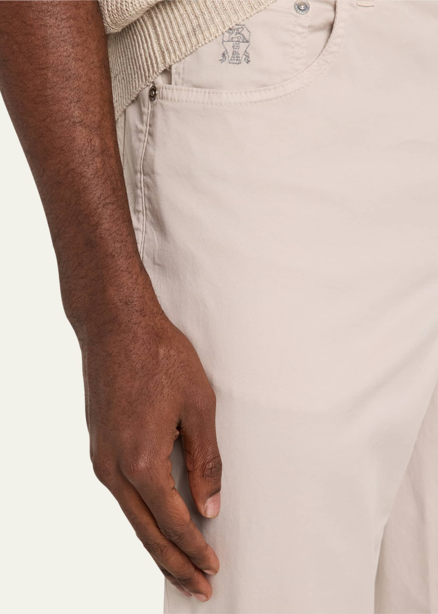 Brunello Cucinelli Men's Slim Five-Pocket Pants Image 5 of 5