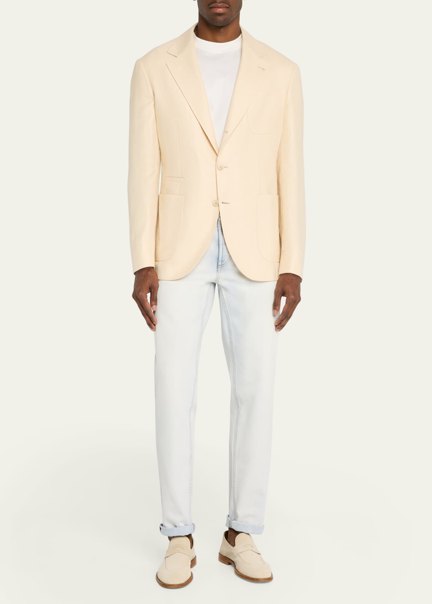 Brunello Cucinelli Men's Resca Textured Solid Sport Coat Image 2 of 8