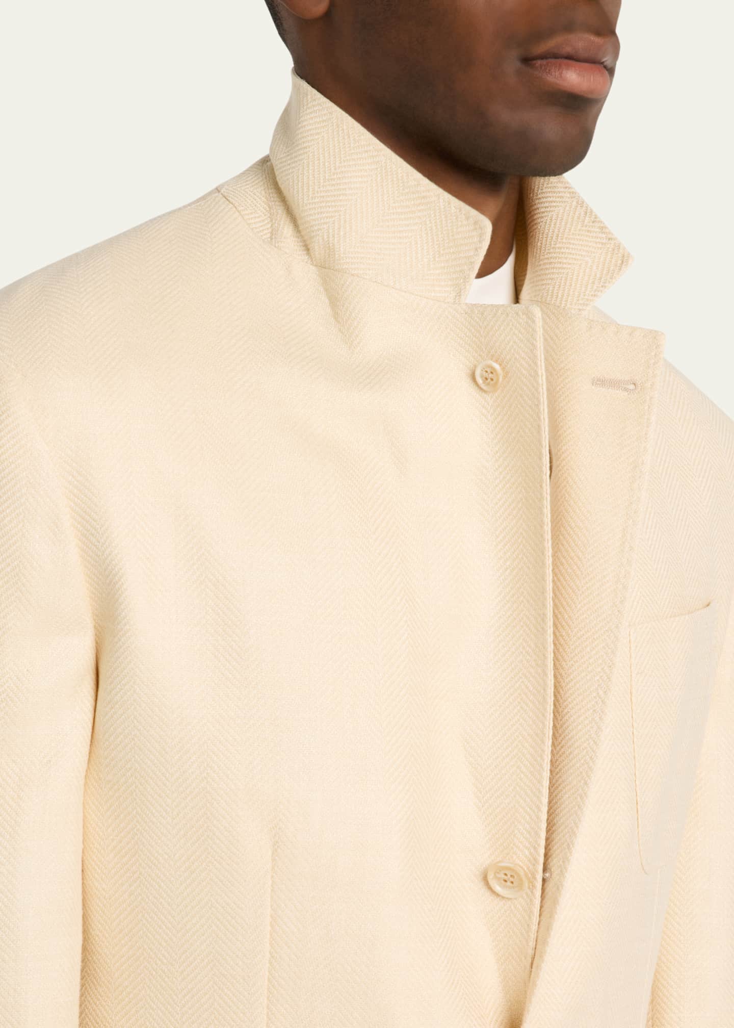 Brunello Cucinelli Men's Resca Textured Solid Sport Coat Image 7 of 8