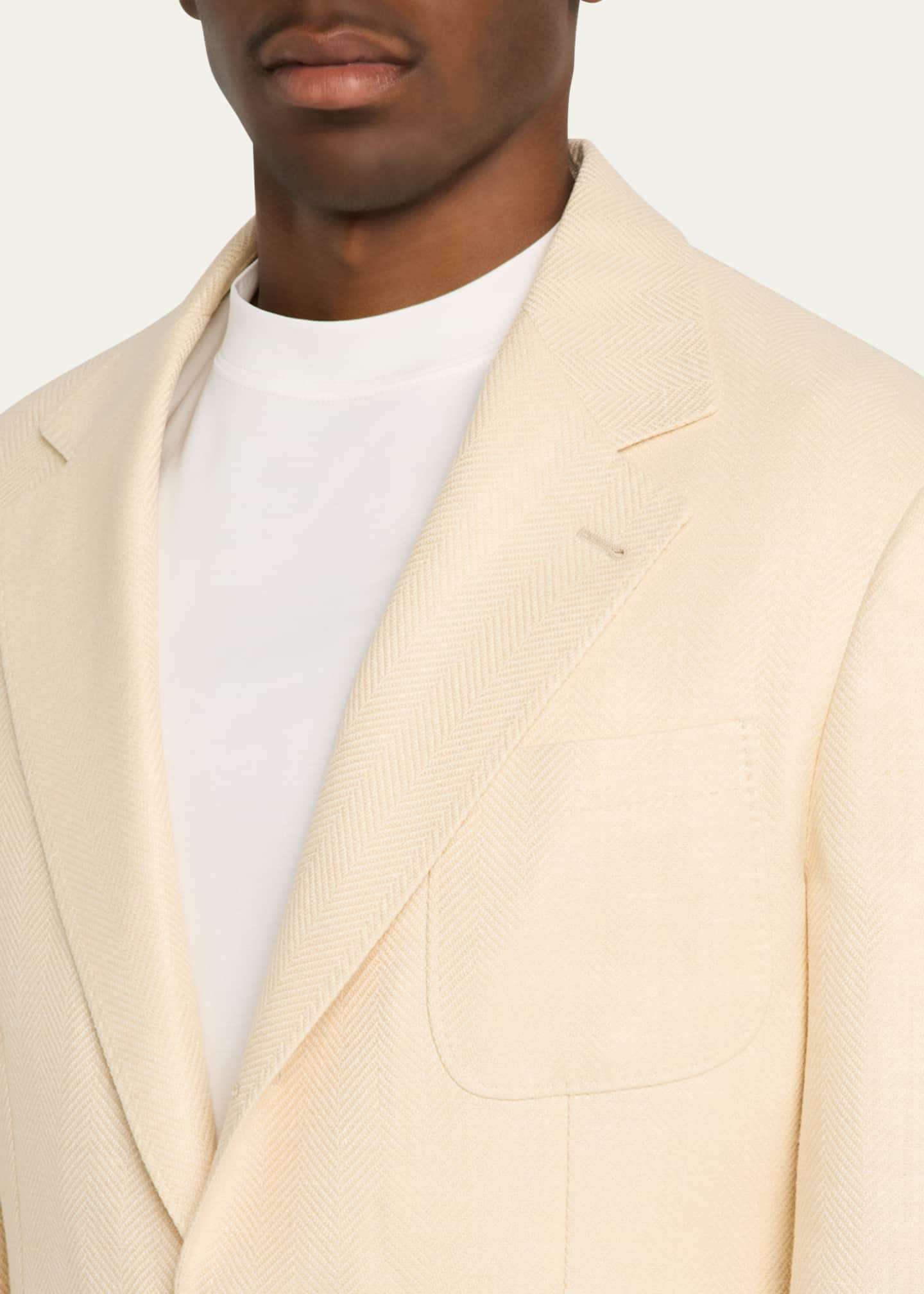 Brunello Cucinelli Men's Resca Textured Solid Sport Coat Image 5 of 8