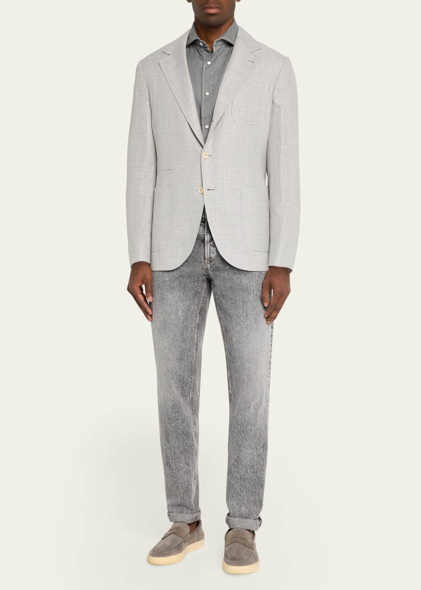 Brunello Cucinelli Men's Houndstooth Sport Coat Image 2 of 5