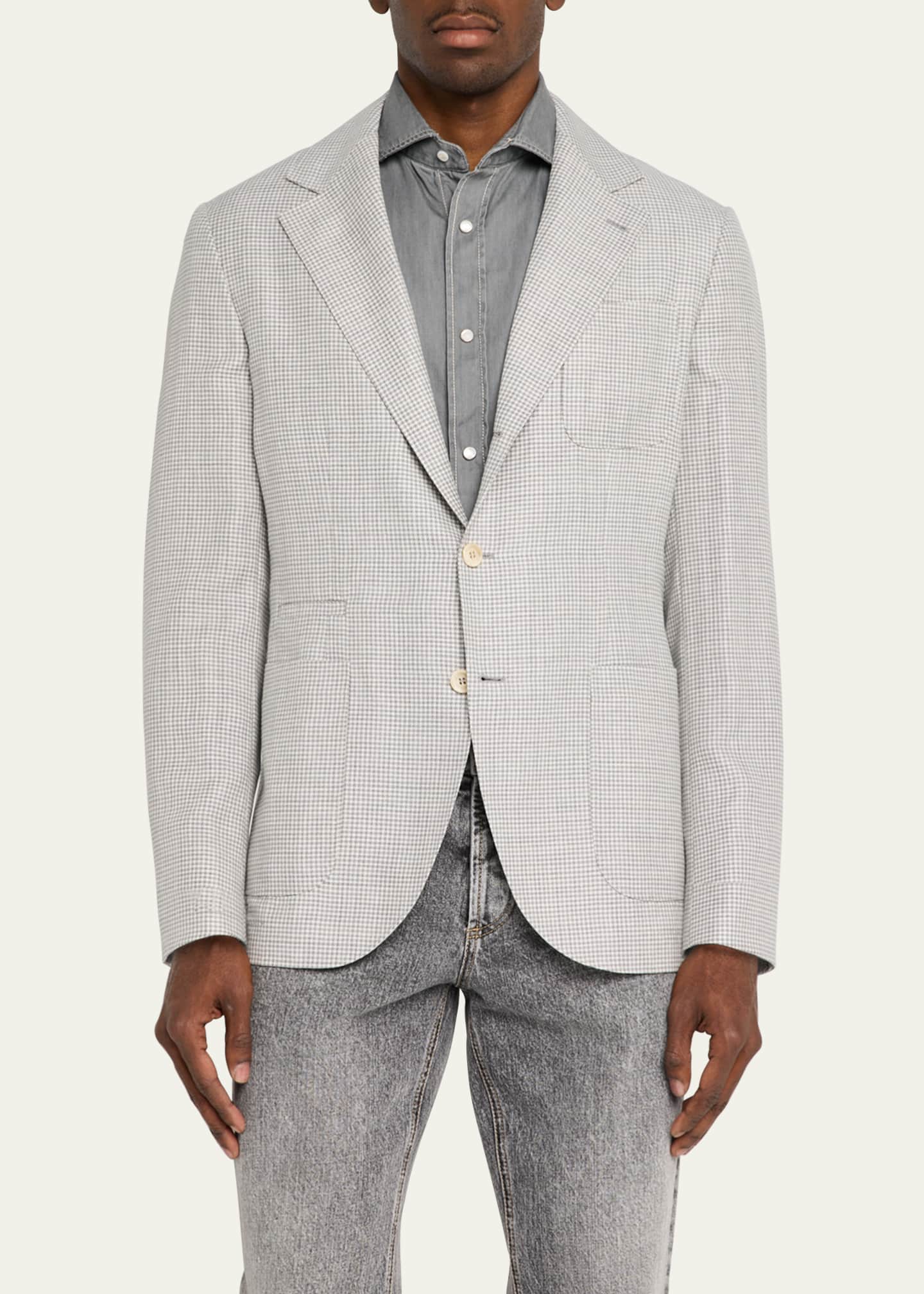 Brunello Cucinelli Men's Houndstooth Sport Coat Image 4 of 5