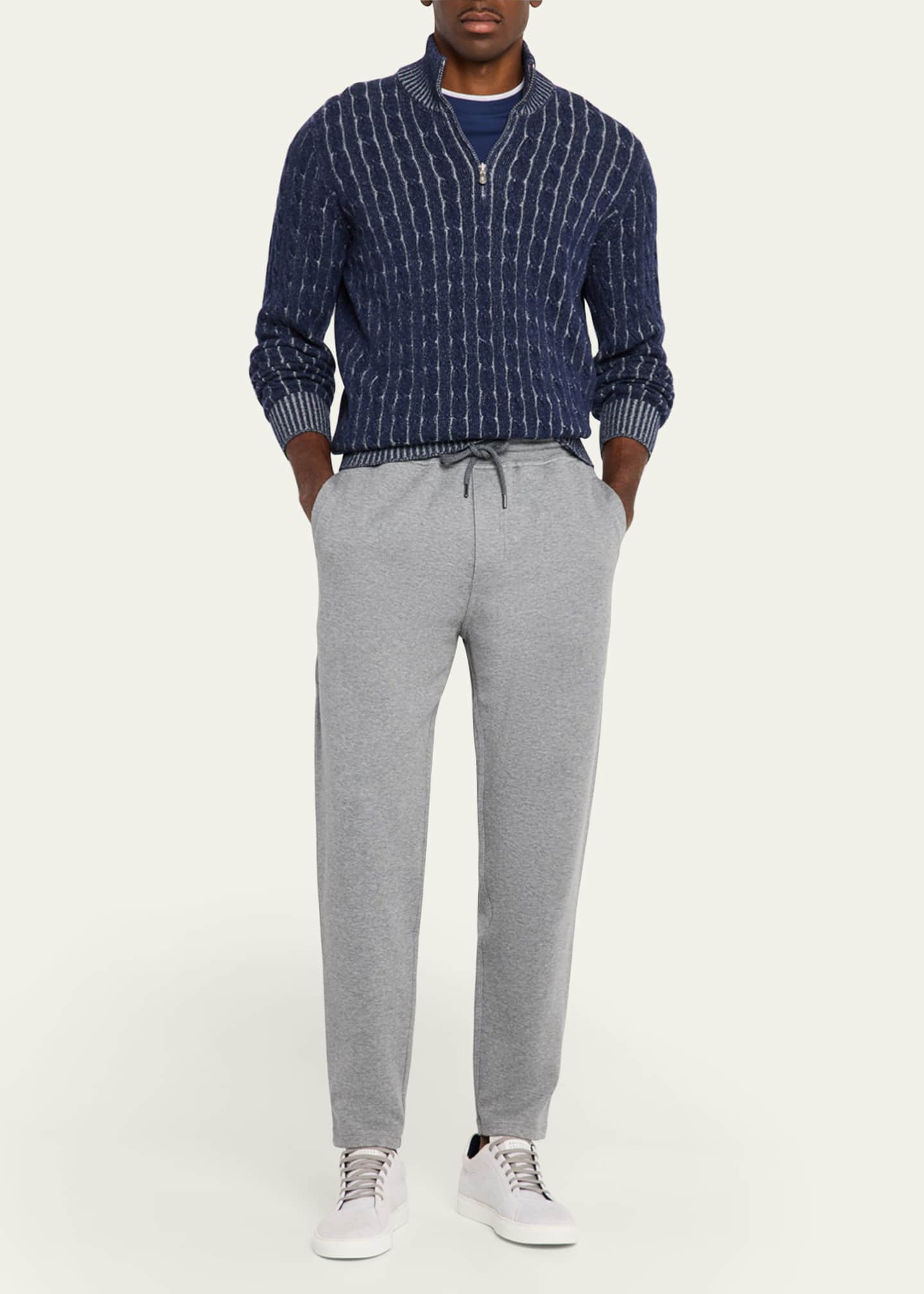 Brunello Cucinelli Men's Tapered-Leg Drawstring Sweatpants Image 2 of 5