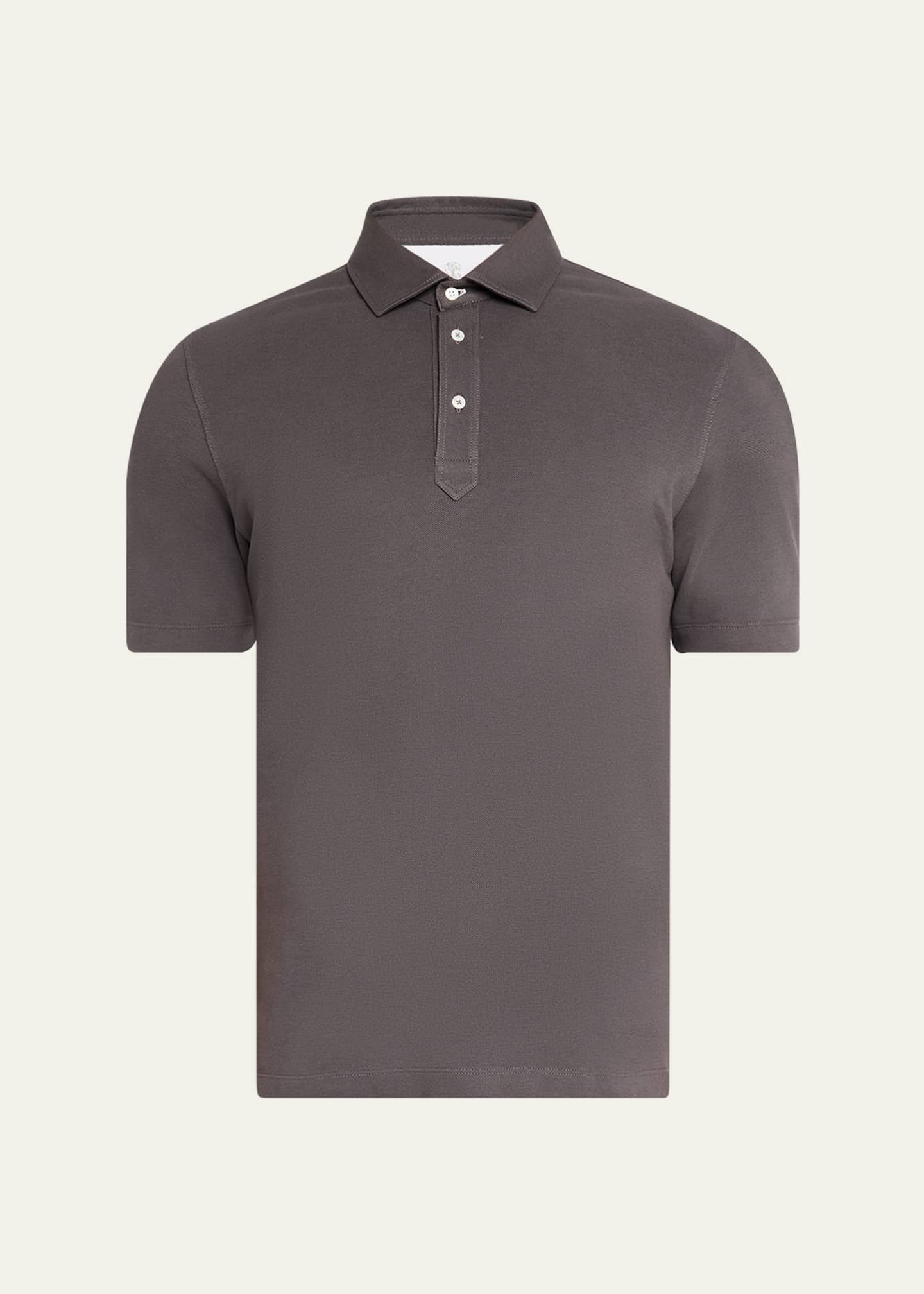 Brunello Cucinelli Men's Slim Cotton Polo Shirt Image 1 of 5