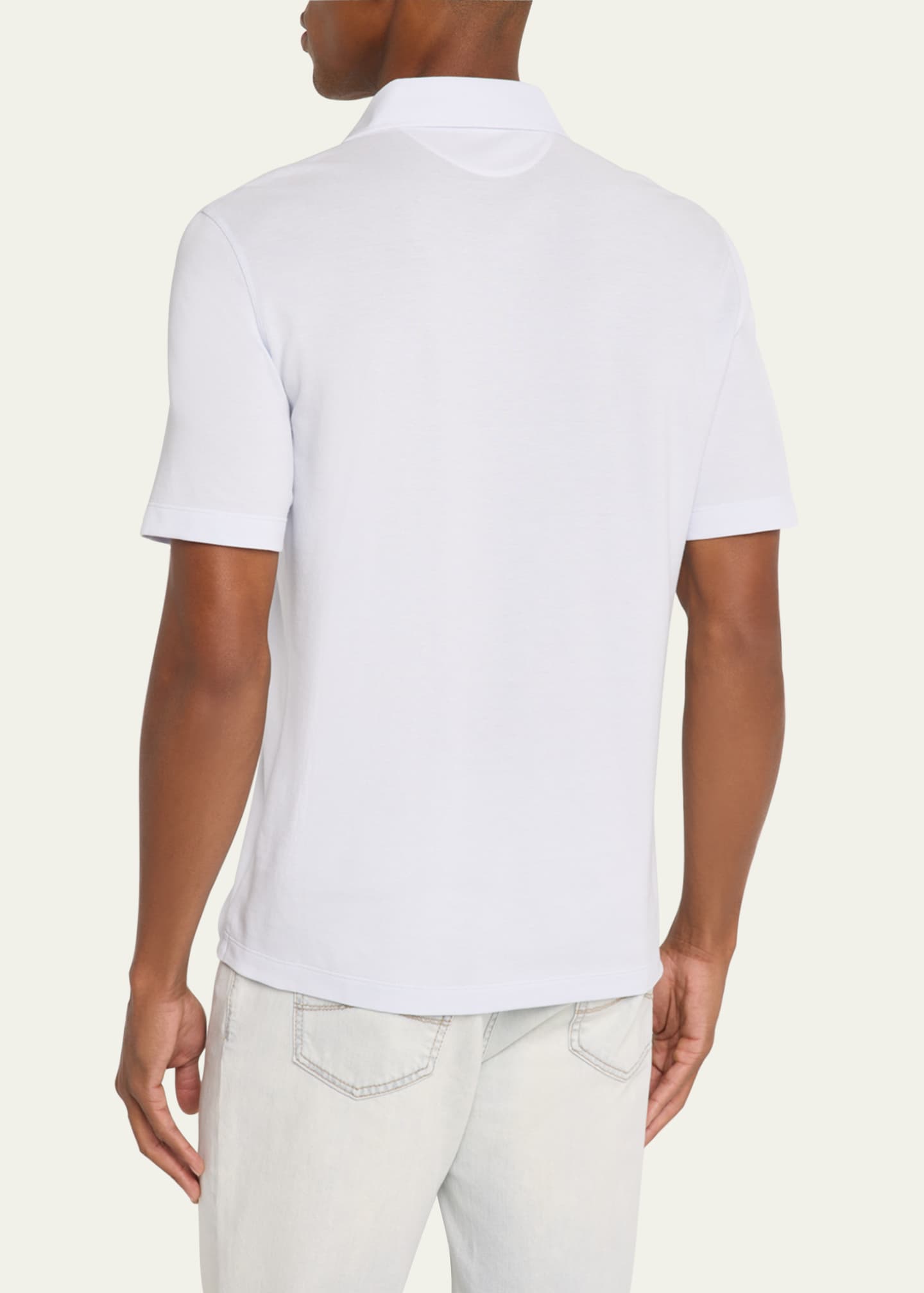 Brunello Cucinelli Men's Slim Cotton Polo Shirt Image 3 of 5