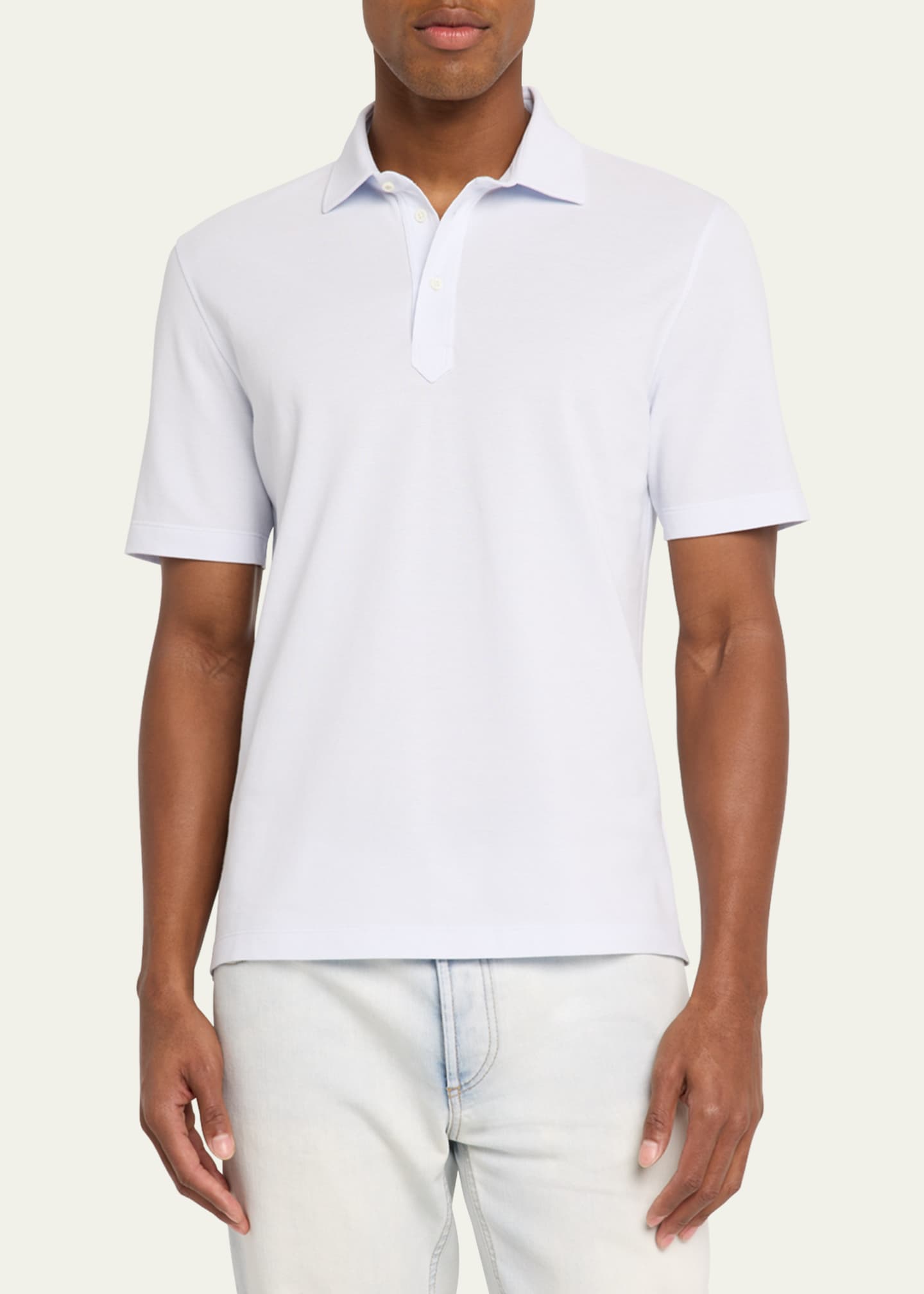 Brunello Cucinelli Men's Slim Cotton Polo Shirt Image 4 of 5