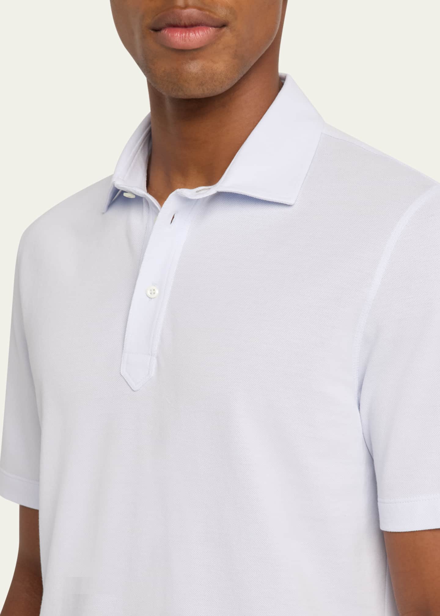 Brunello Cucinelli Men's Slim Cotton Polo Shirt Image 5 of 5