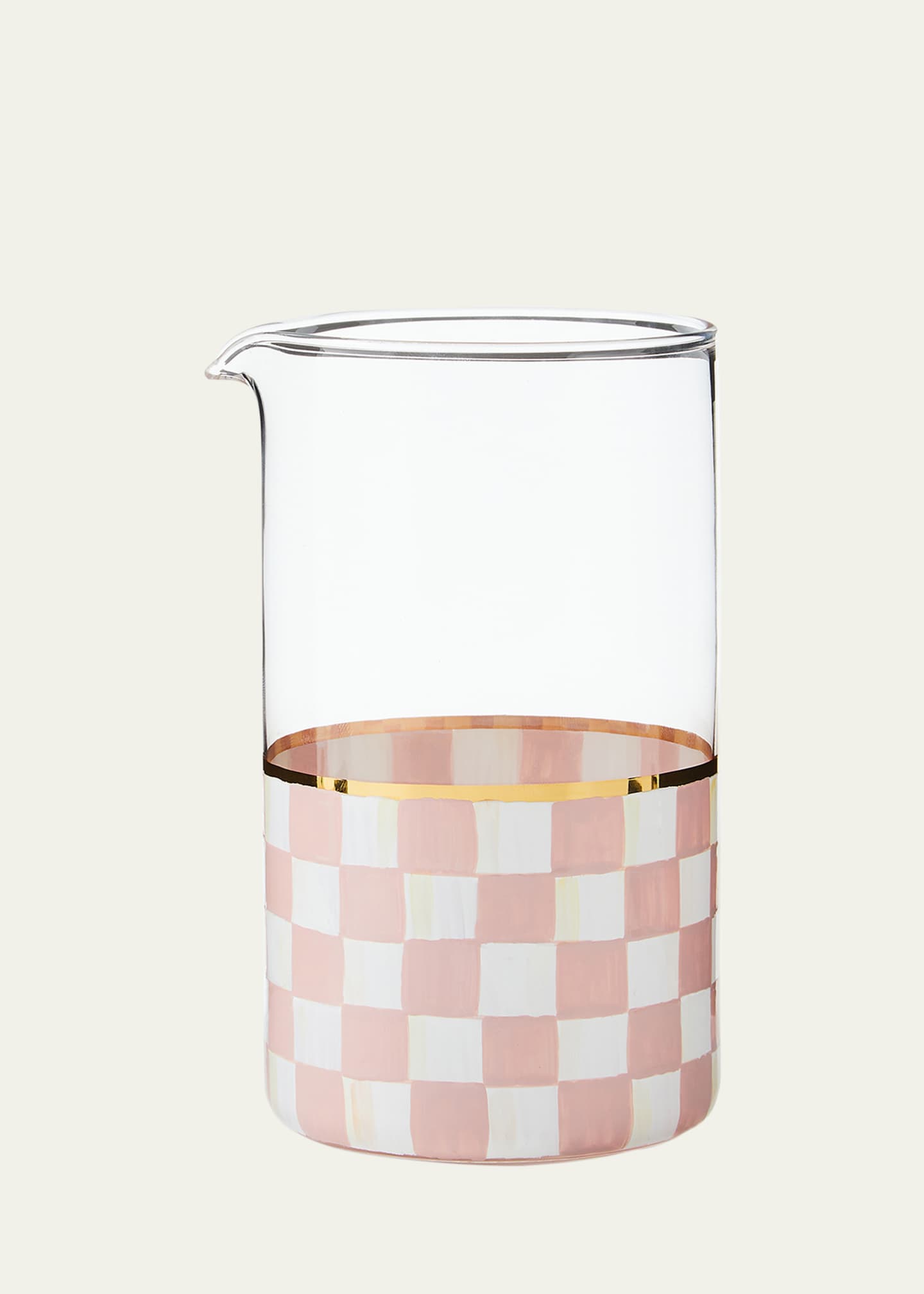 MacKenzie-Childs Rosy Check Mixing Glass