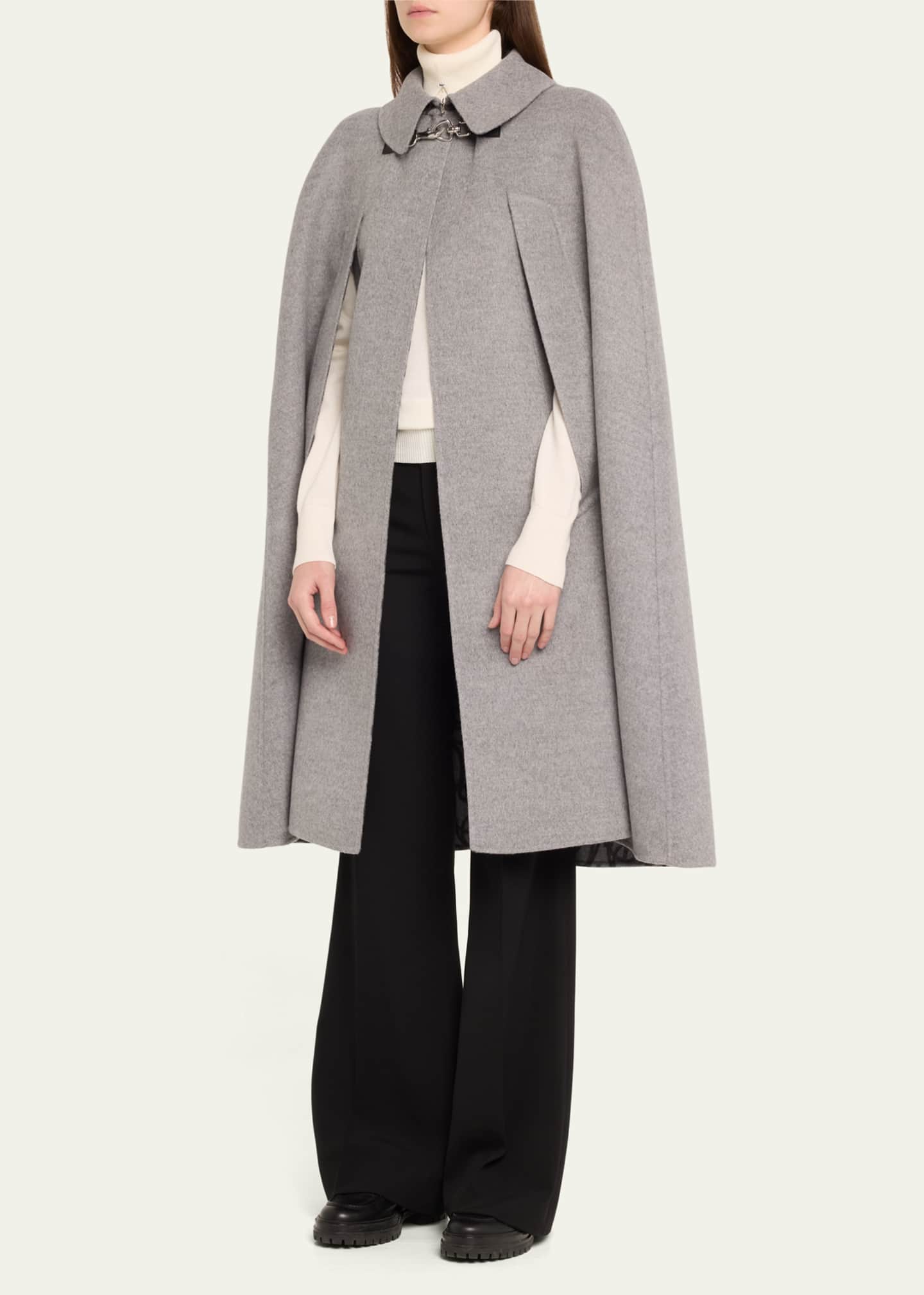 Burberry Clasp Closure Wool Cashmere Cape Image 4 of 5