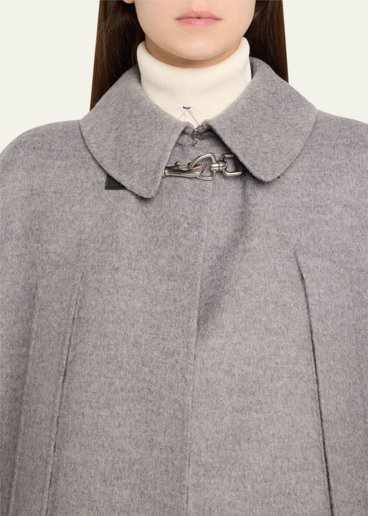Burberry Clasp Closure Wool Cashmere Cape Image 5 of 5