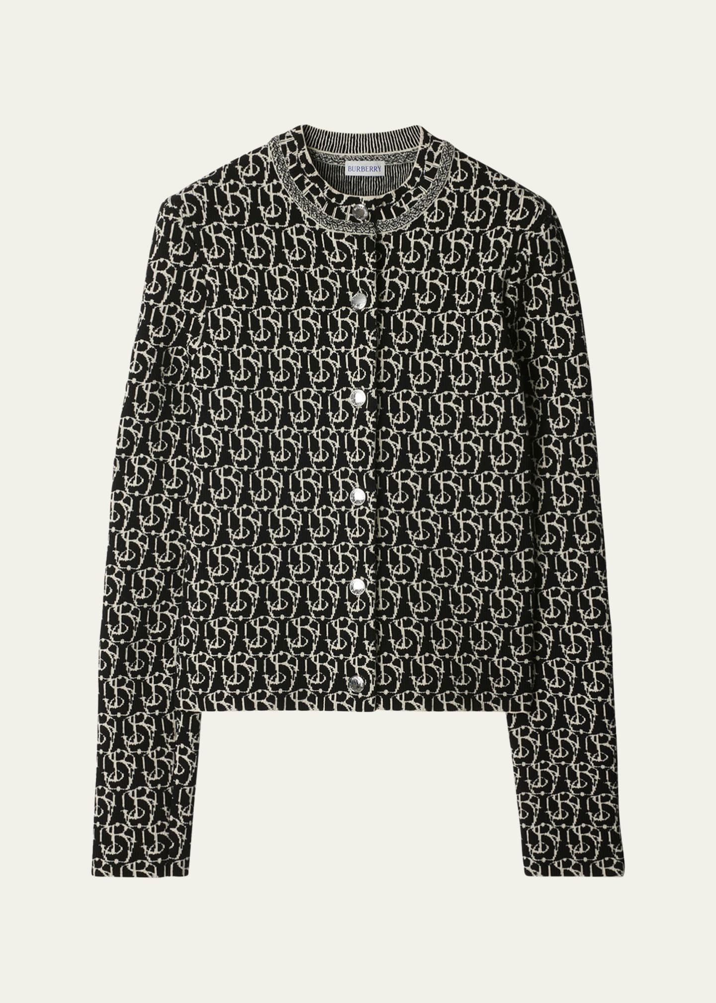 Burberry B Shield Wool Cardigan Image 1 of 4